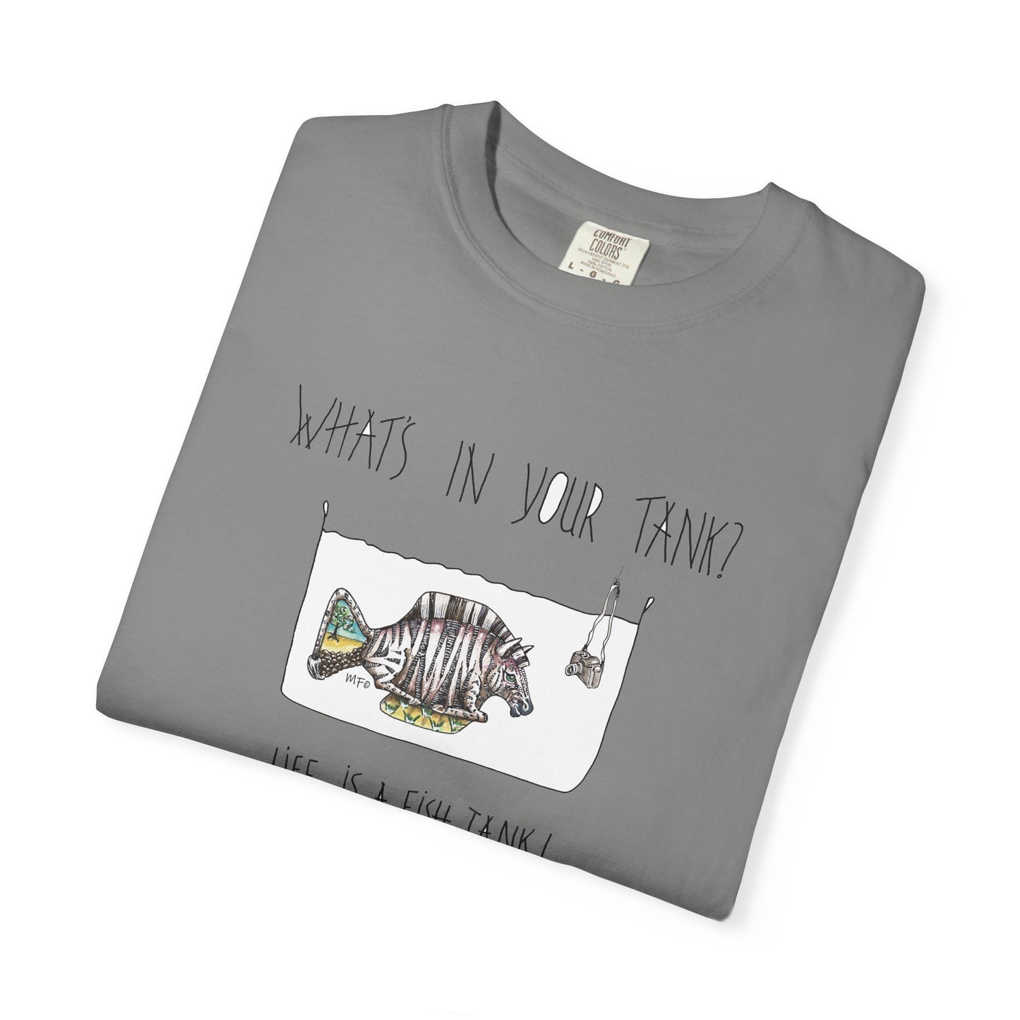 Fish Tank Collection, Zebra Fish Aquarium T-Shirt by artist Marie Frederique