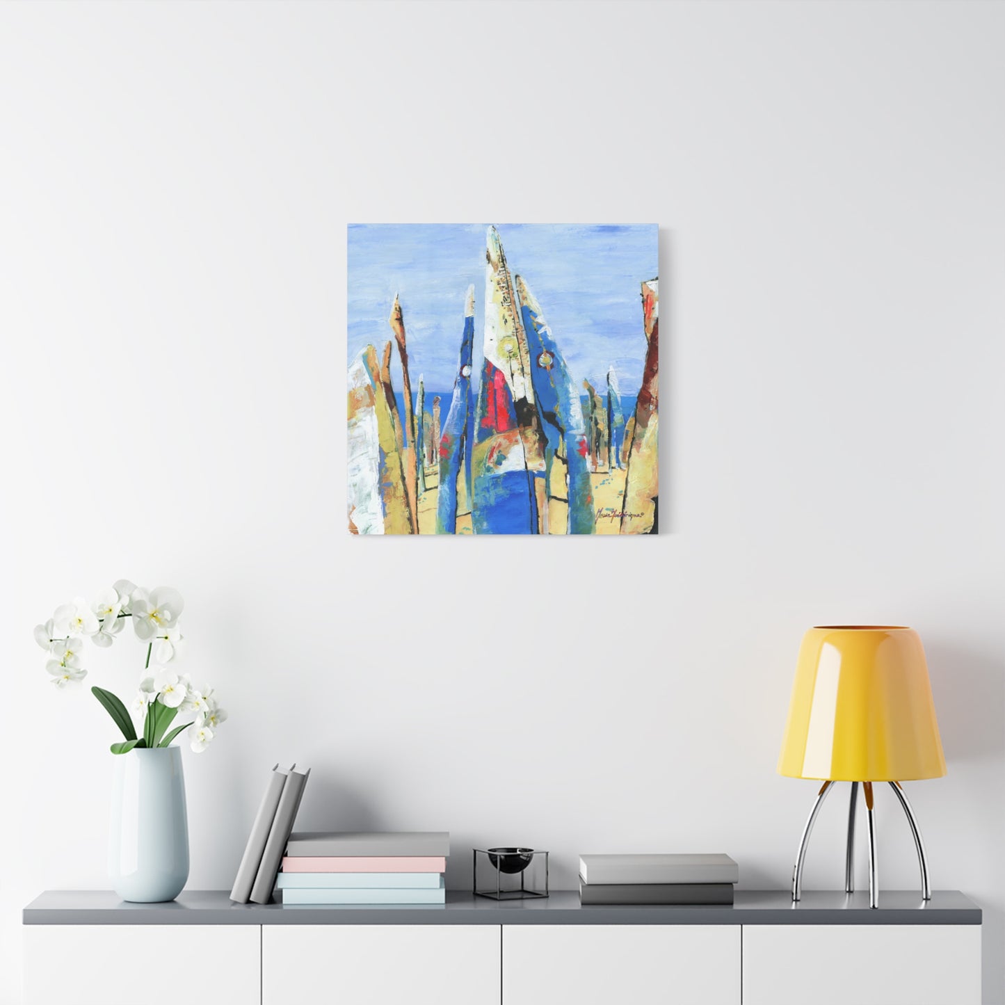 Beach Party 2, Abstract Canvas Wall Art by artist Marie Frederique
