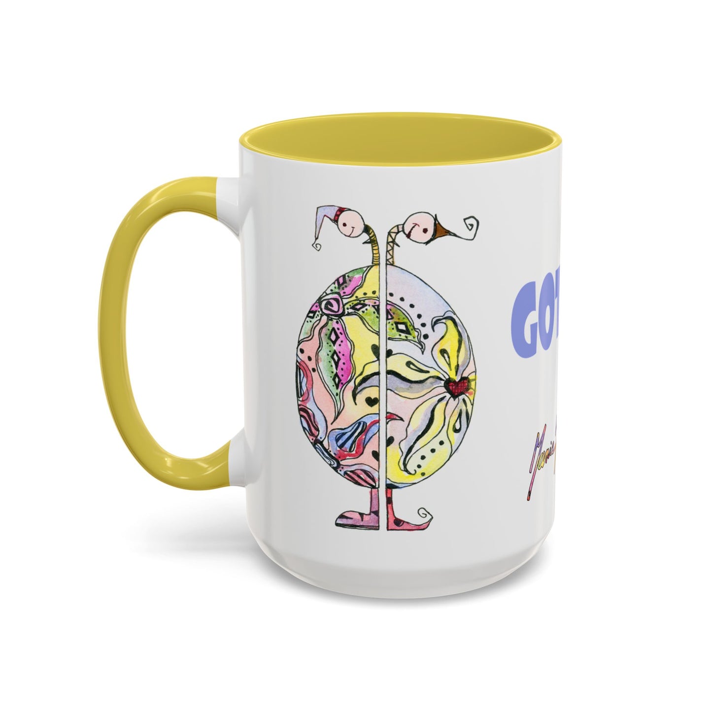 Gotcha back, Whimsical Mug by Artist Marie Frederique