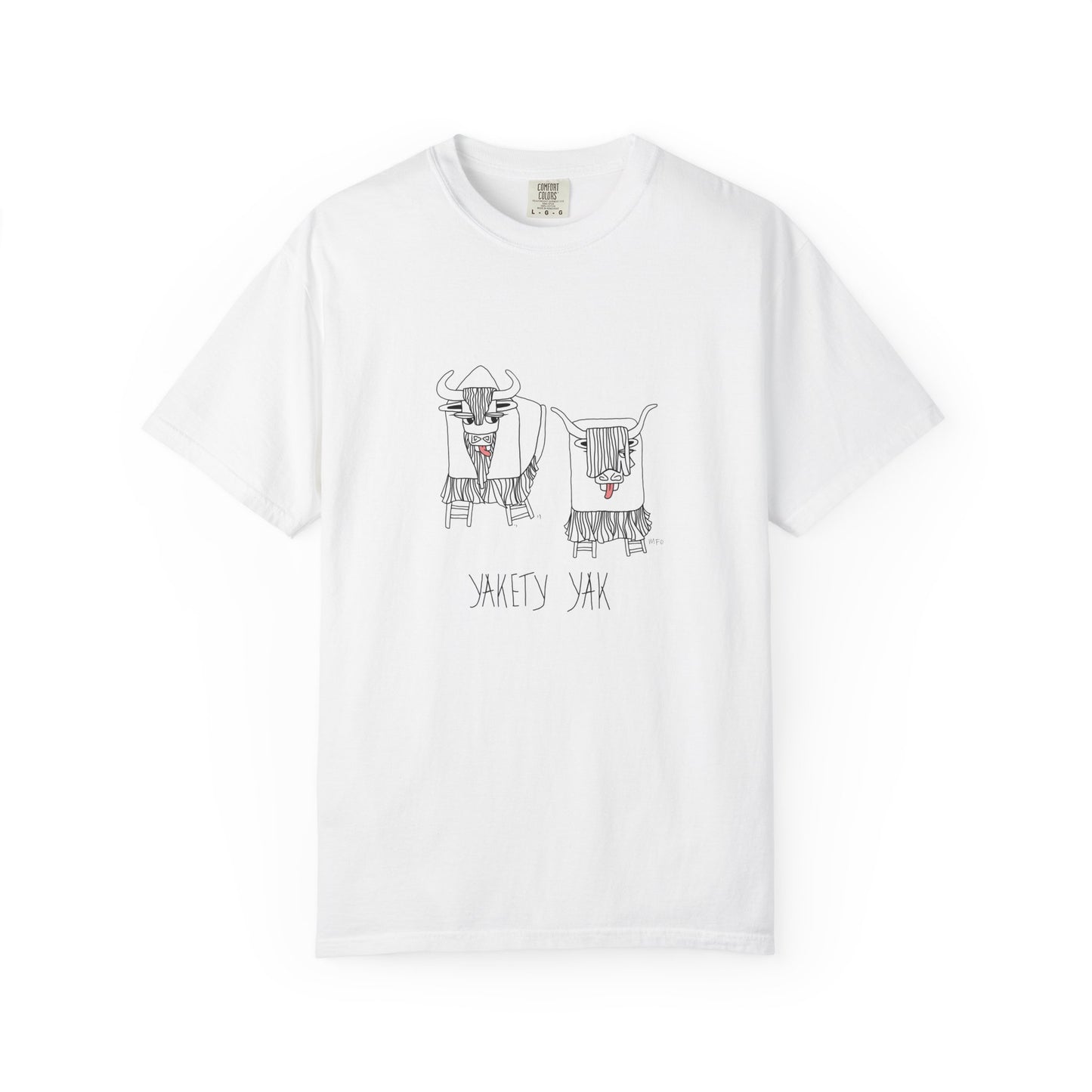 Whimsical Yak Art T-shirt by artist Marie Frederique Fun Graphic Tee, Unique Gift Idea, Animal Lover Shirt, Casual Wear, Farmhouse Style