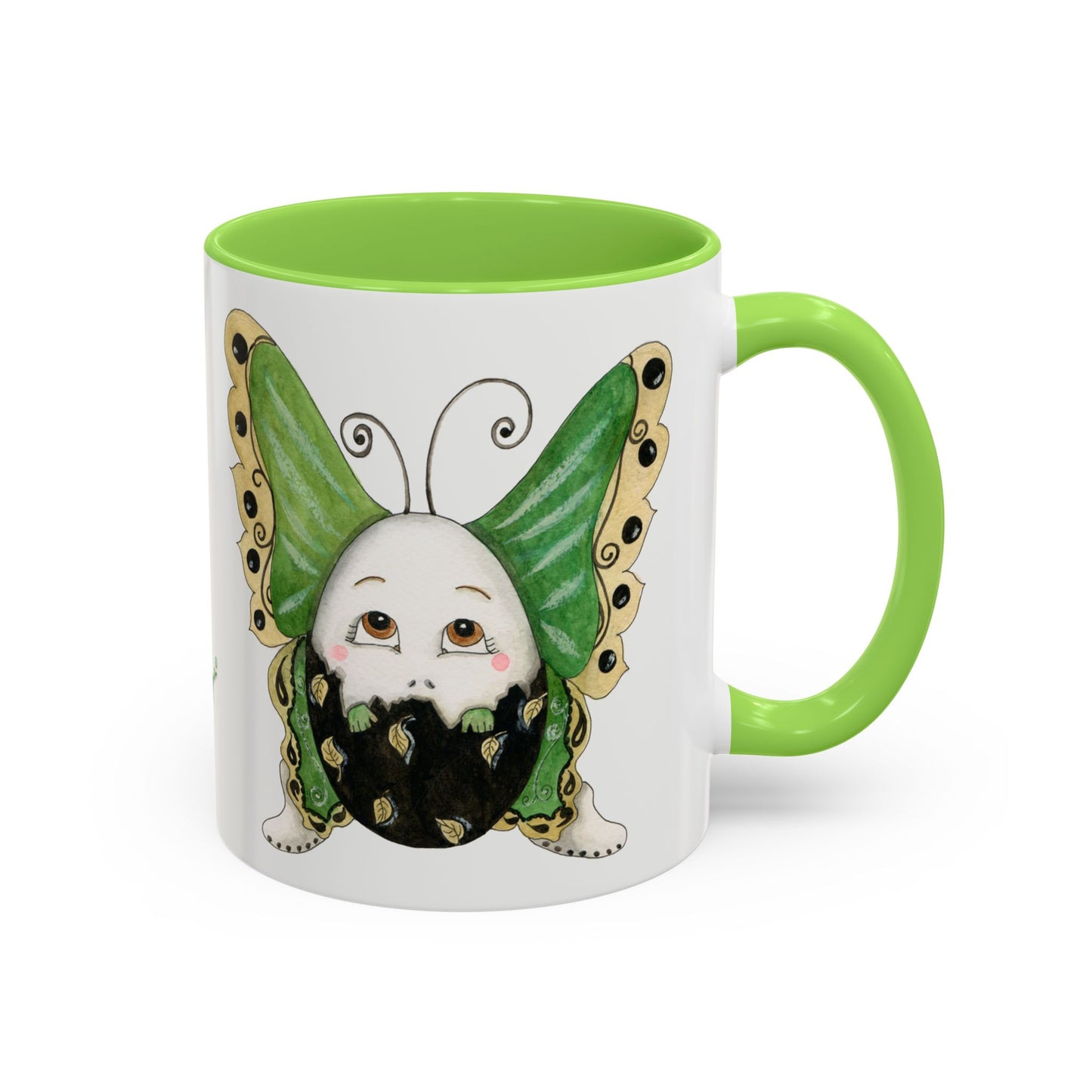 Whimsical Egg Butterfly 2 "Fly, baby fly", Colorful Mug by Artist Marie Frederique