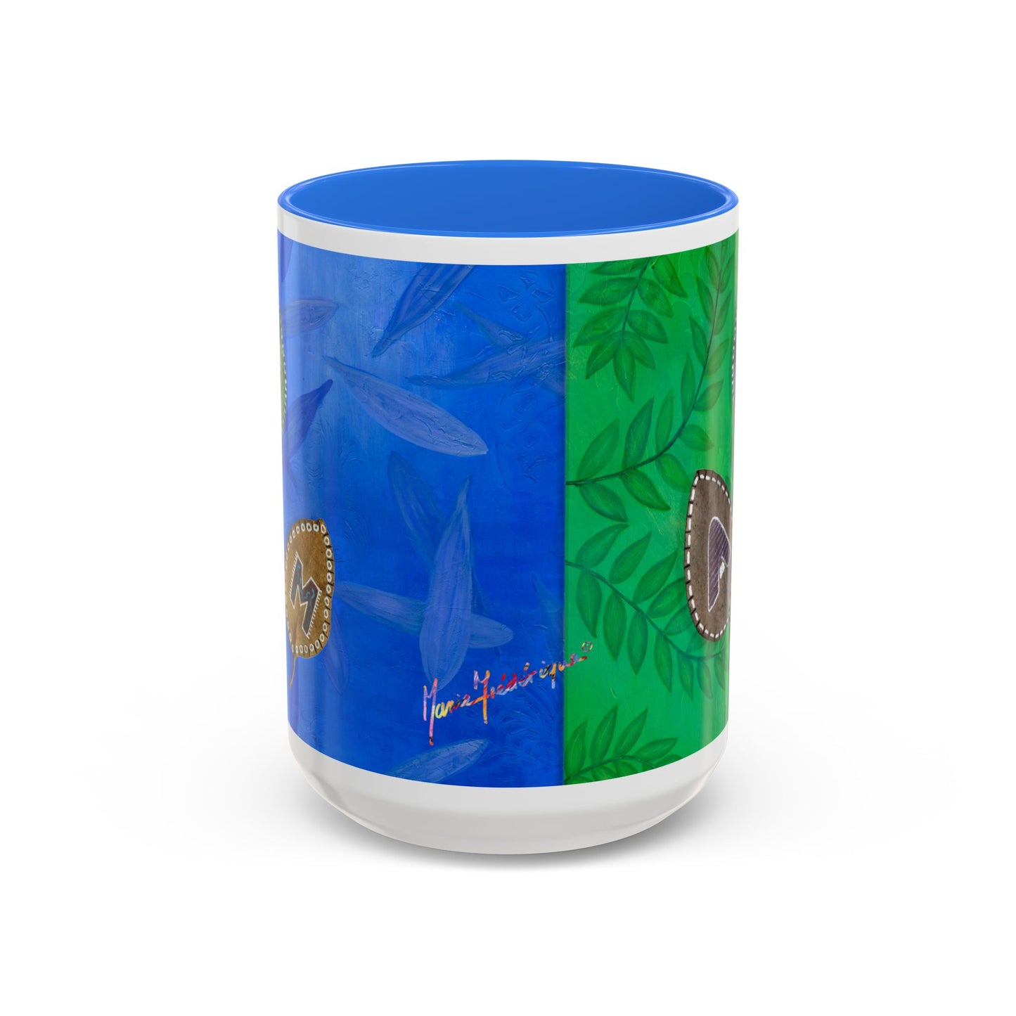I AM - with painted Alphabet Leaves Mug by Artist Marie Frederique