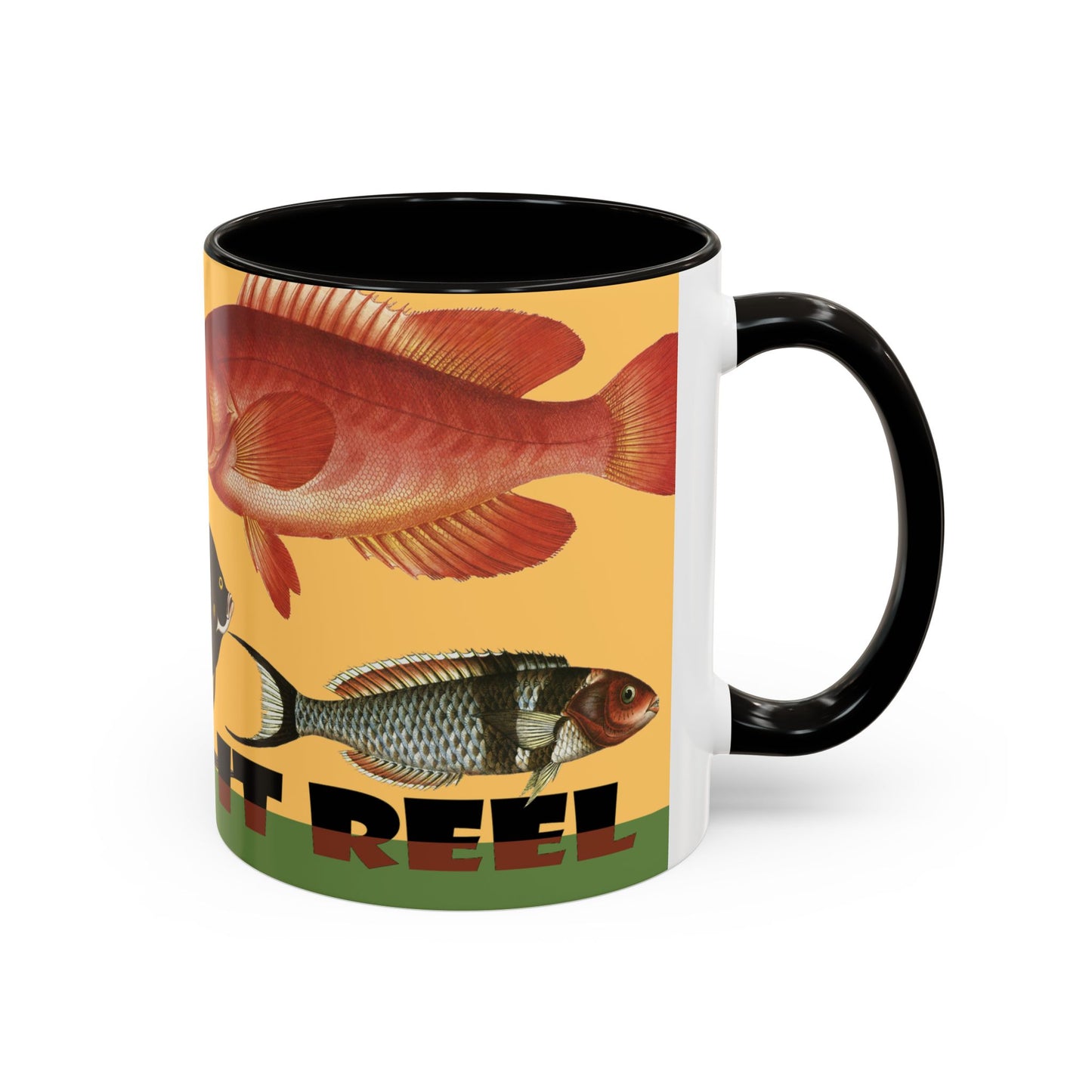 Keeping it Reel, Fish-Themed Mug by artist Marie Frederique