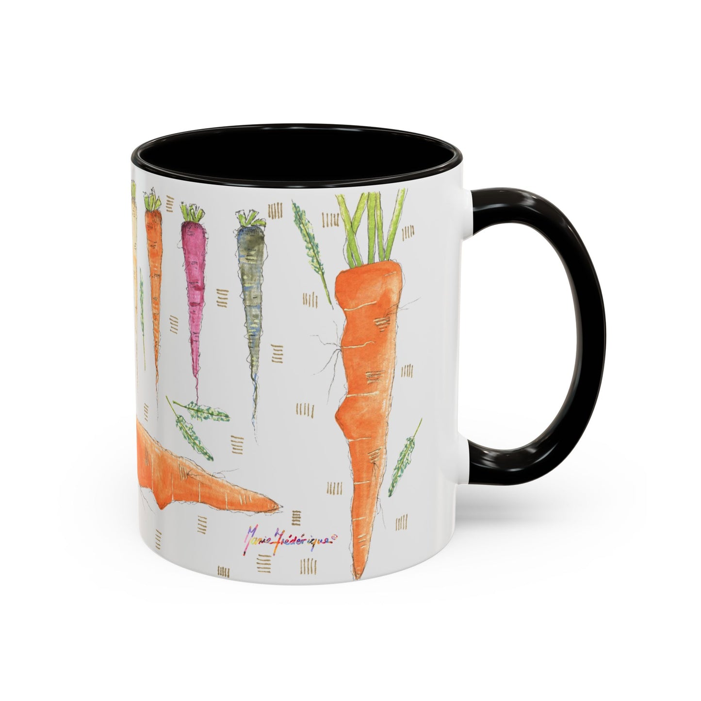 Rainbow Carrot - Colorful Mug by Artist Marie Frederique