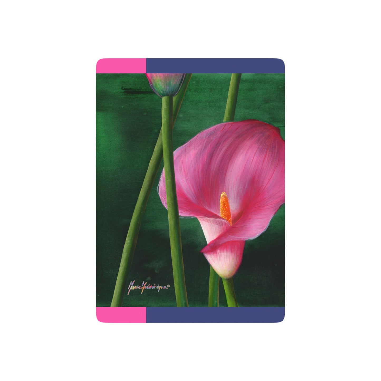 Arum Lily Pink, Artistic Poker Playing Cards - Unique Floral & Elegant Ace of Spades Design by artist Marie Frederique