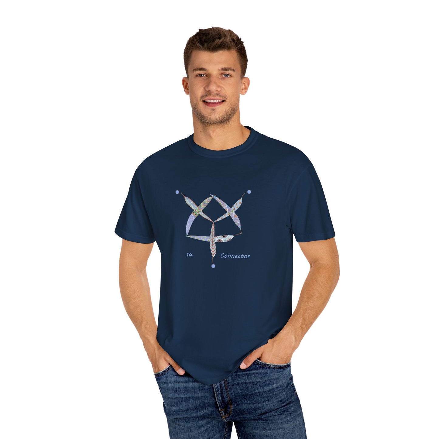 Essassani symbol # 14 "Connector" - Unisex Garment-Dyed T-shirt by Artist Marie Frederique