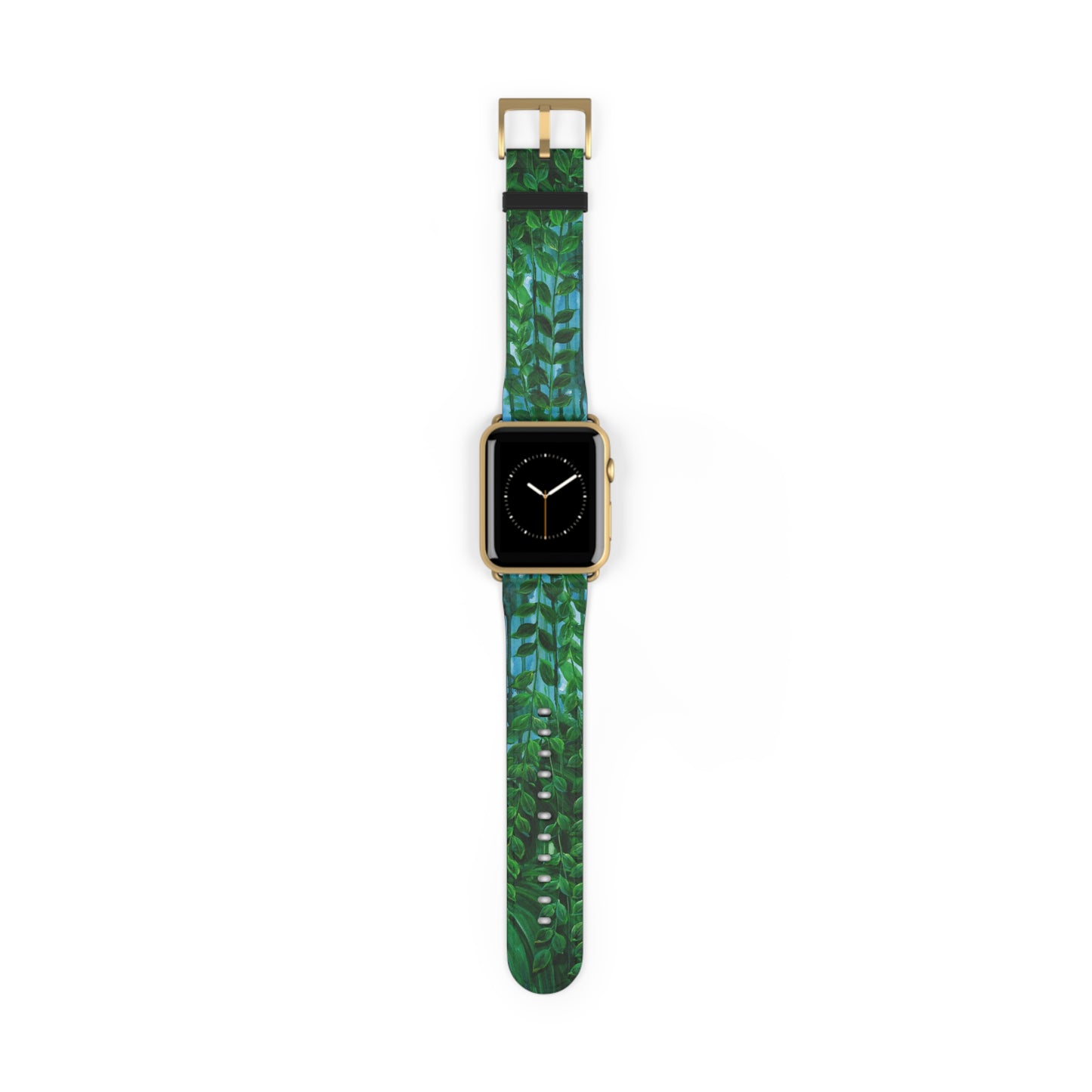 Blue Planet Series, Jungle leaves faux leather Watch Band by artist Marie Frederique