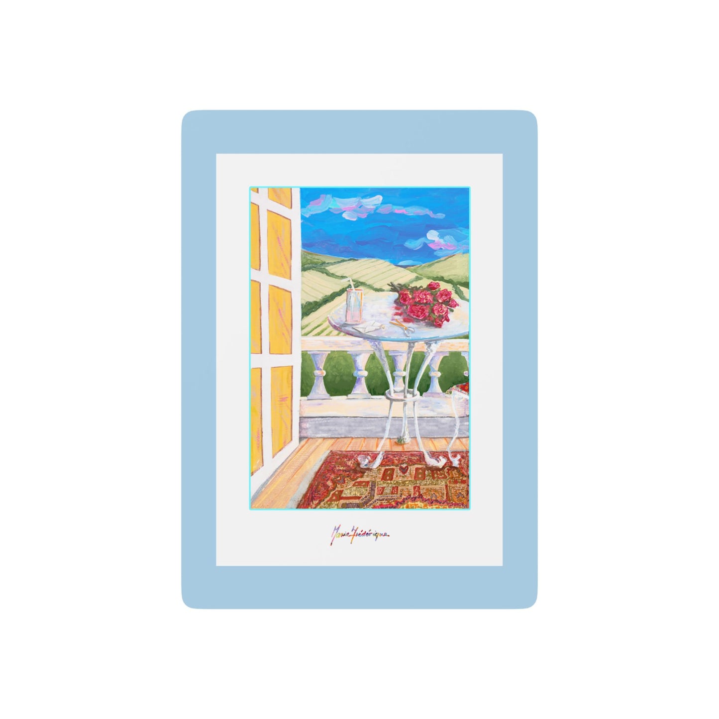 Summer Balcony Bridge/Poker playing cards by artist Marie Frederique