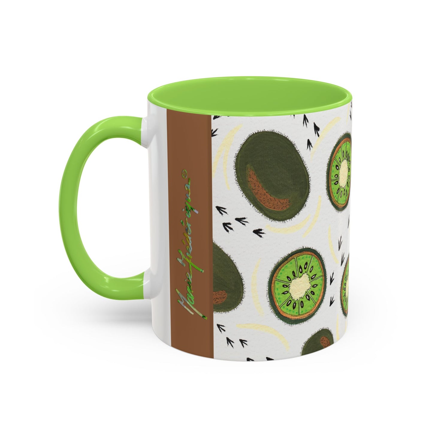 Kiwis and Kiwis Colorful Mug by Artist Marie Frederique