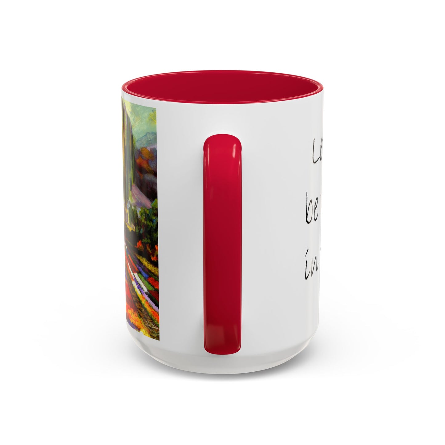Flower Field "Let me be weird in peace" quote - Colorful Mug by Artist Marie Frederique