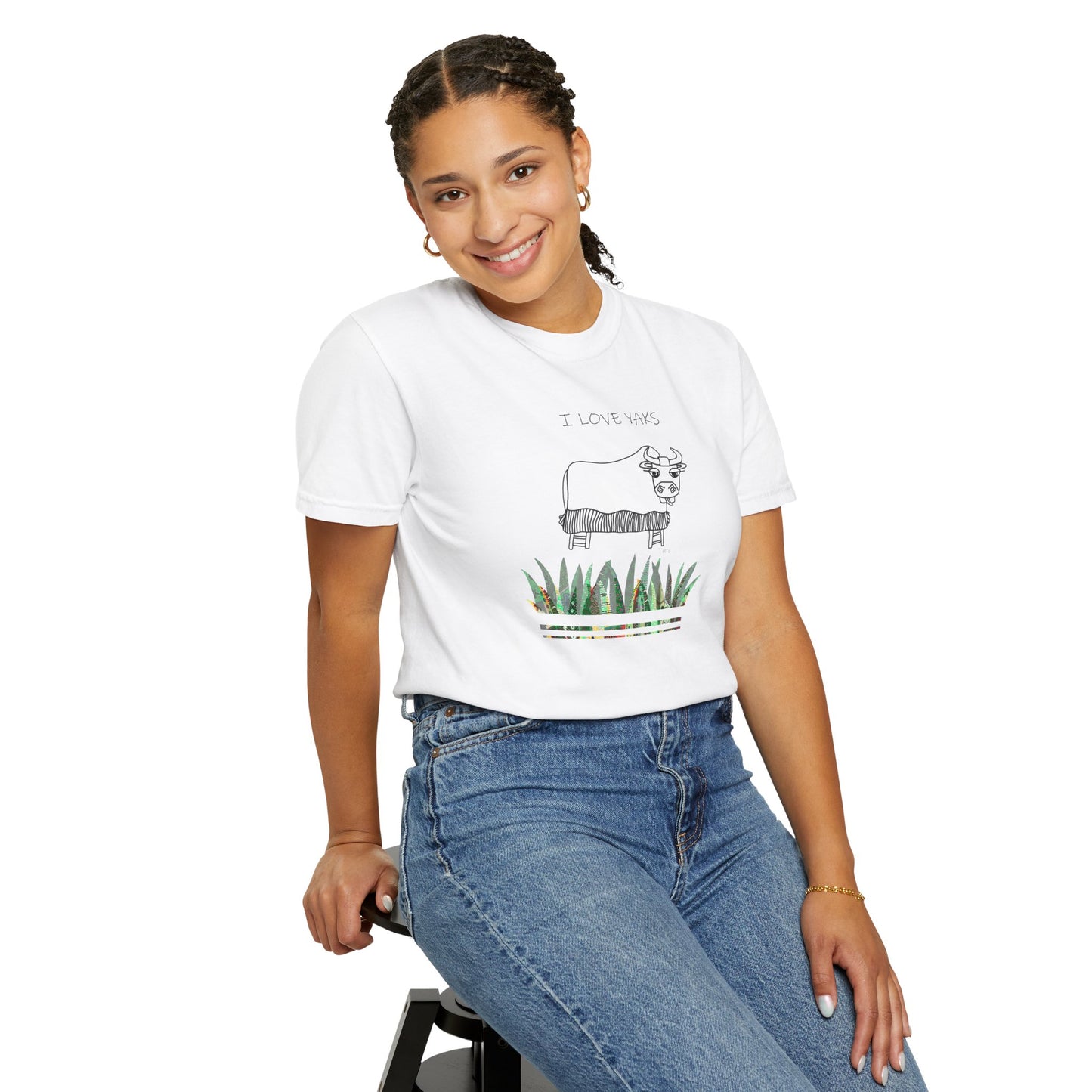 I love Yaks, Unisex Garment-Dyed T-shirt by artist Marie Frederique