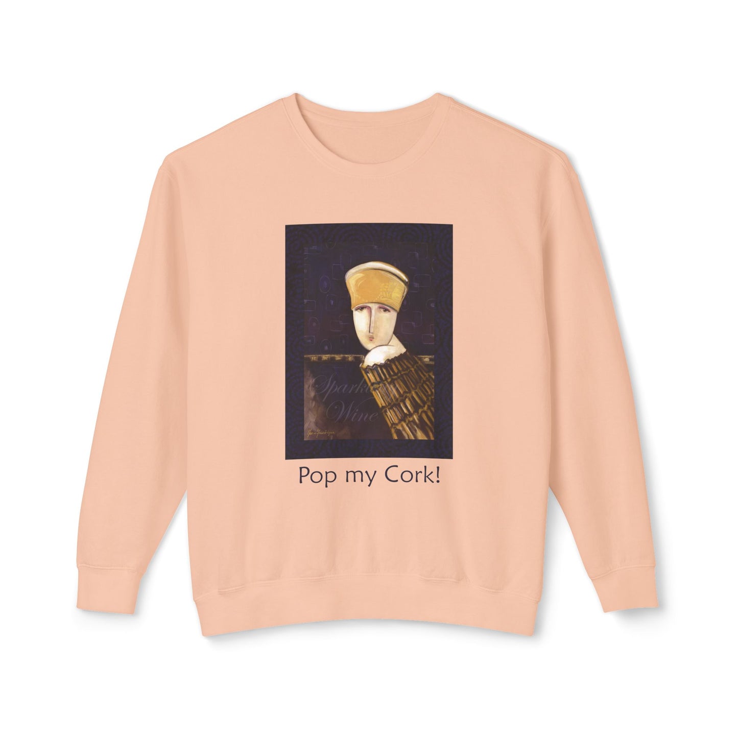 Champagne Bottle Lightweight Sweatshirt - Pop My Cork Celebration Apparel by artist Marie Frederique