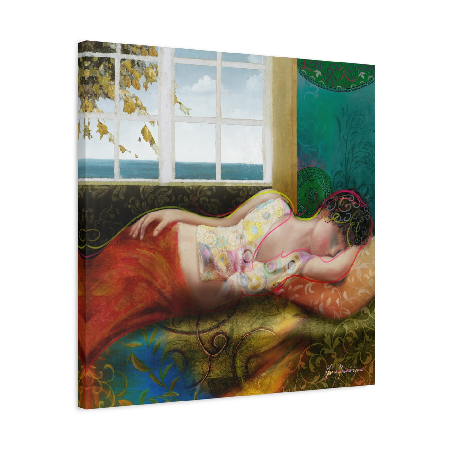 Afternoon nap - Relaxing Art Canvas Print by artist Marie Frederique