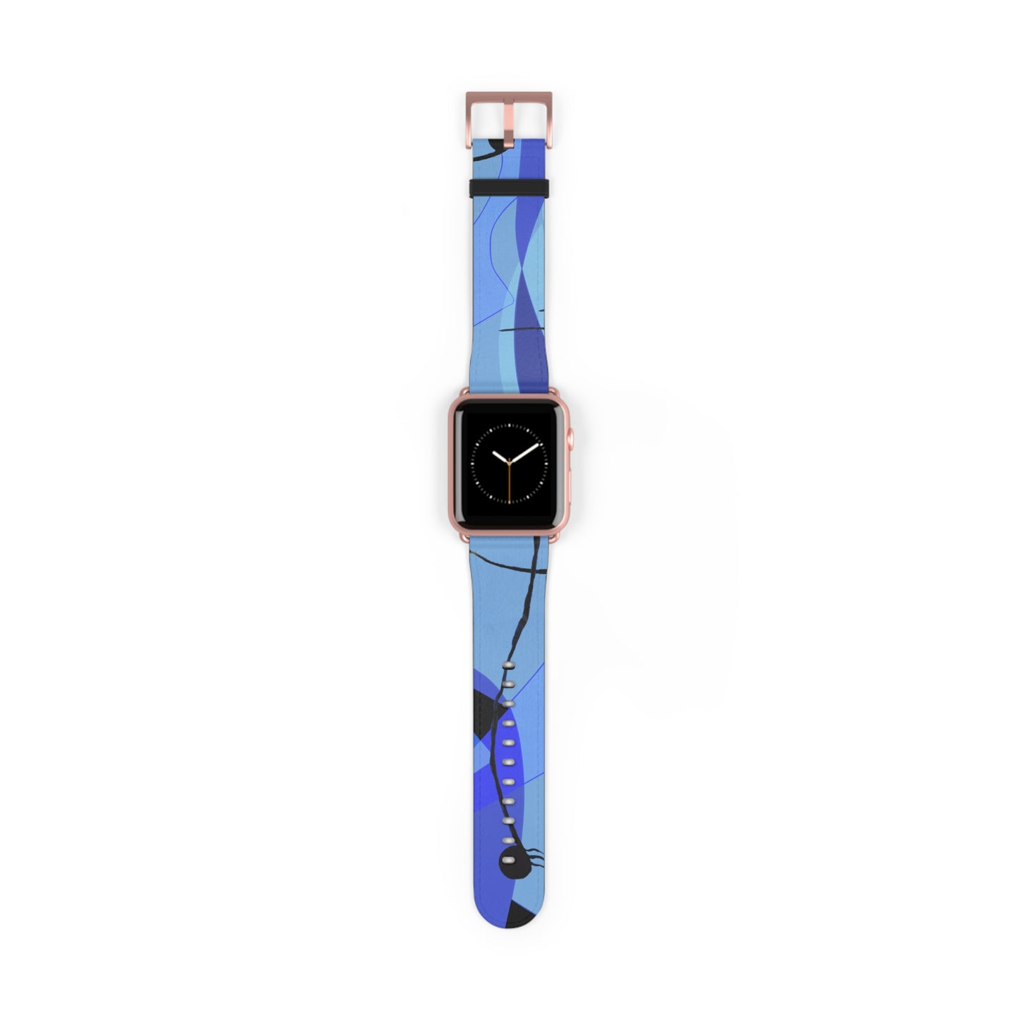 Abstract Series, Fun warm Blue tone faux leather Watch Band by artist Marie Frederique
