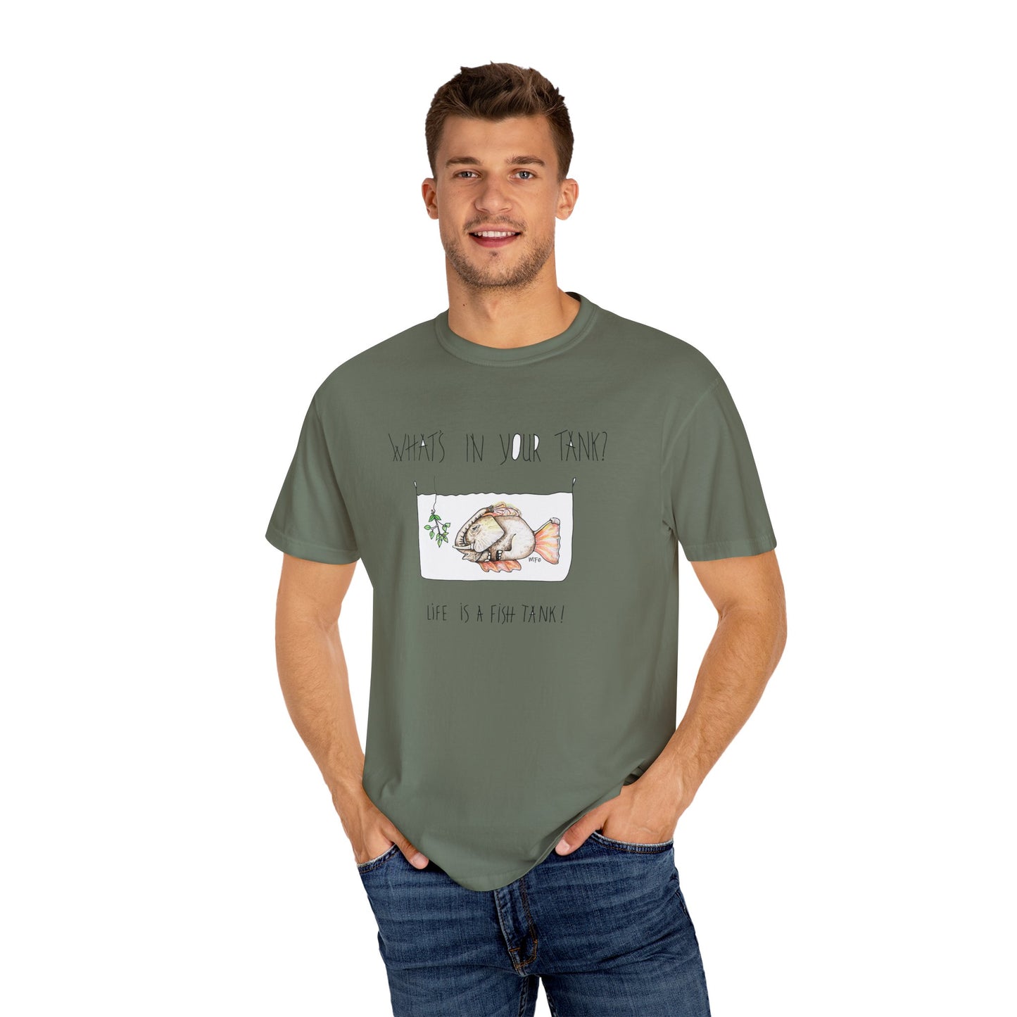 Fish Tank Collection, Elephant Fish Aquarium T-Shirt by artist Marie Frederique
