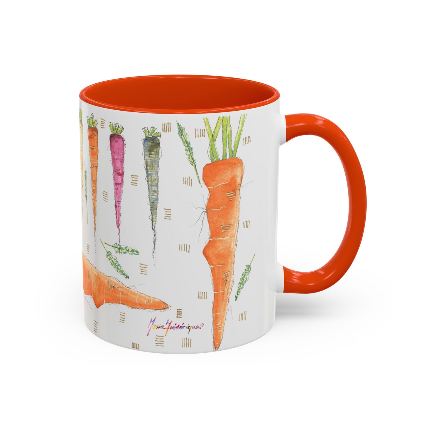 Rainbow Carrot - Colorful Mug by Artist Marie Frederique