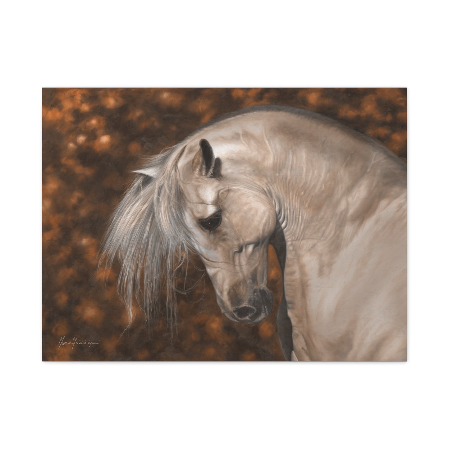 Elegant Horse Portrait Canvas Wall Art by artist Marie Frederique