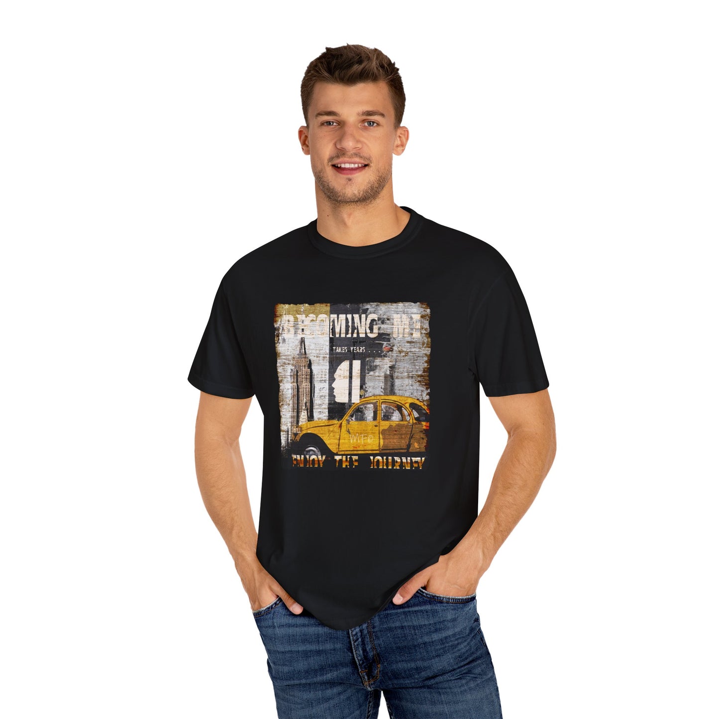 Becoming me, Vintage Soul Travel T-Shirt - Enjoy your journey by artist Marie Frederique