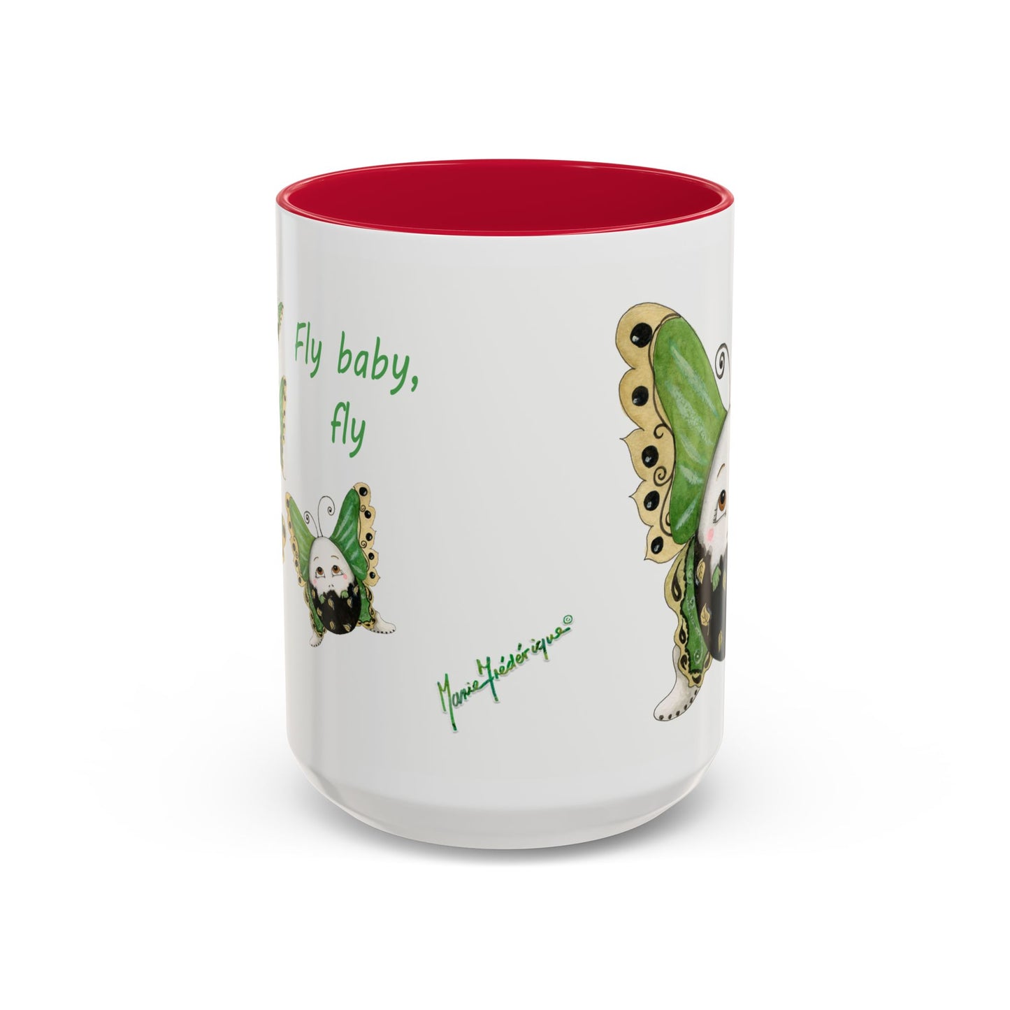 Whimsical Egg Butterfly 2 "Fly, baby fly", Colorful Mug by Artist Marie Frederique
