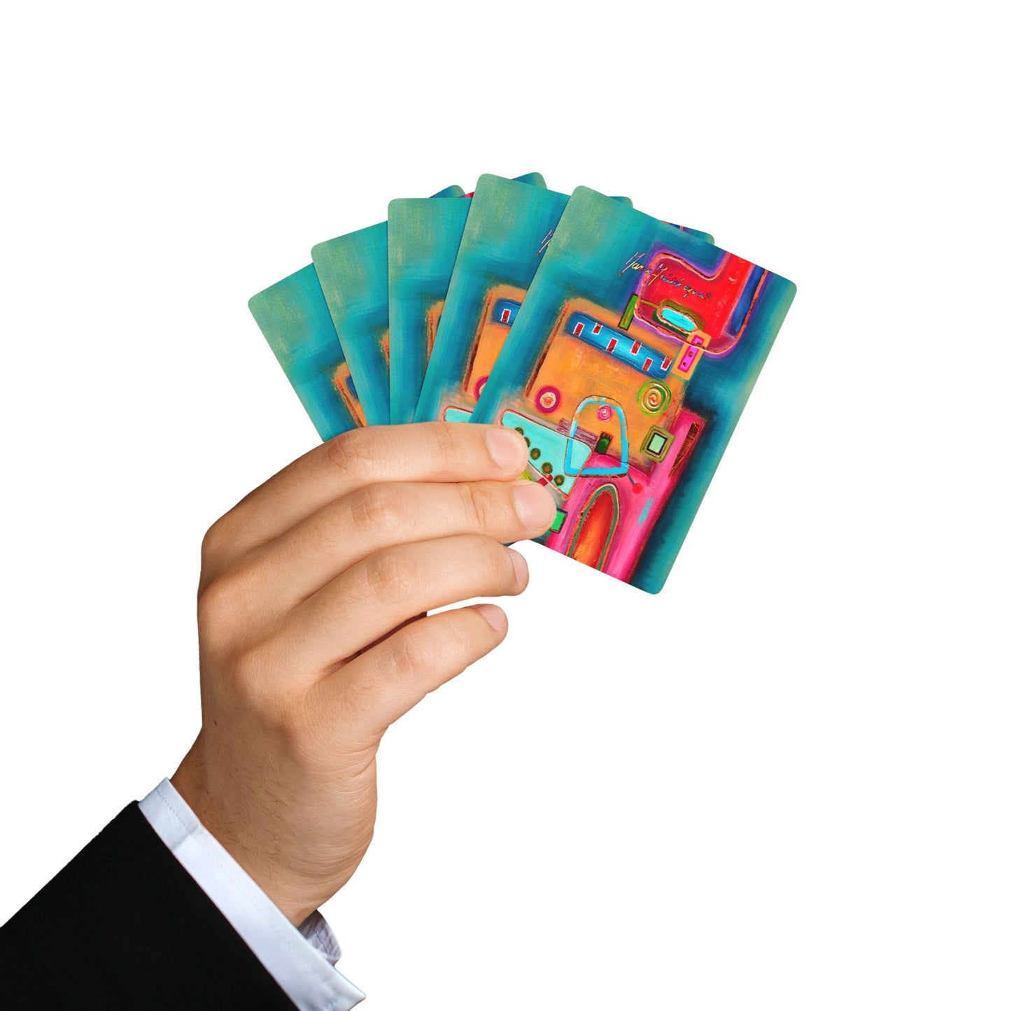 Abstract Train, Bold Artistic Bridge/Poker Playing Cards Set by artist Marie Frederique