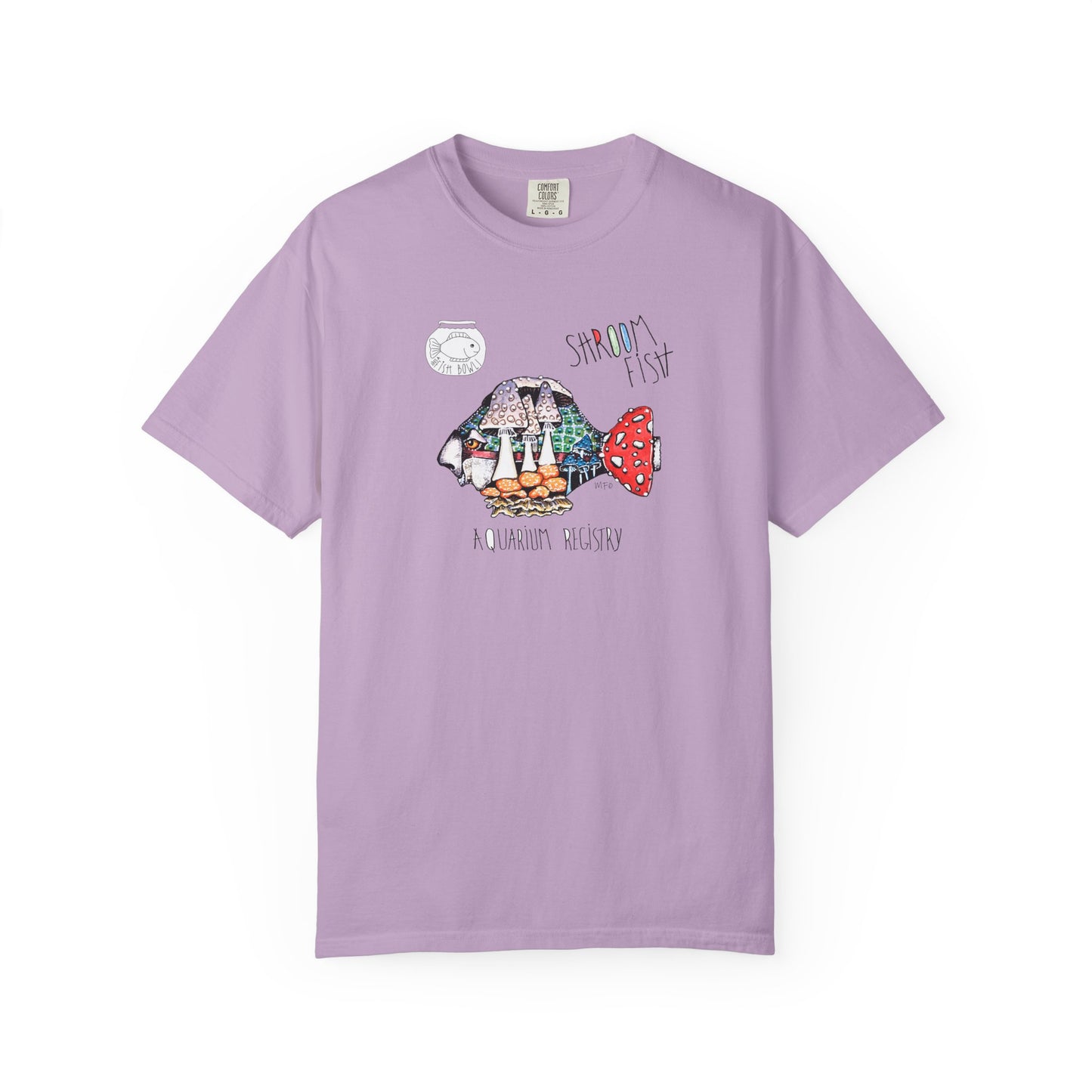 Mushroom Fish Unisex T-shirt - The Fishbowl Collection by artist Marie Frederique
