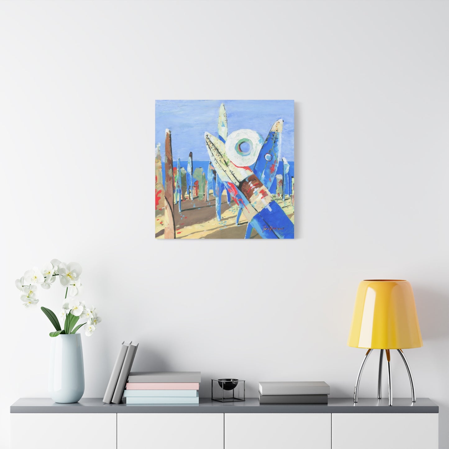 Beach Party 1, Abstract Canvas Wall Art, by artist Marie Frederique