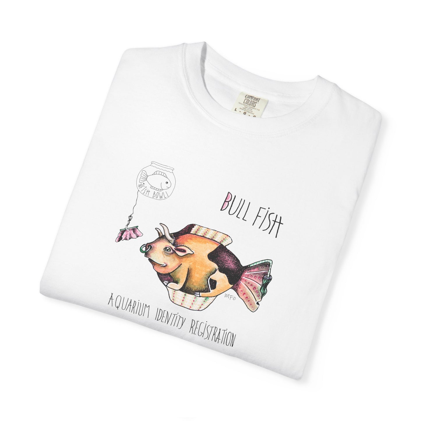 Bull Fish Unisex T-shirt - The Fishbowl Collection by artist Marie Frederique