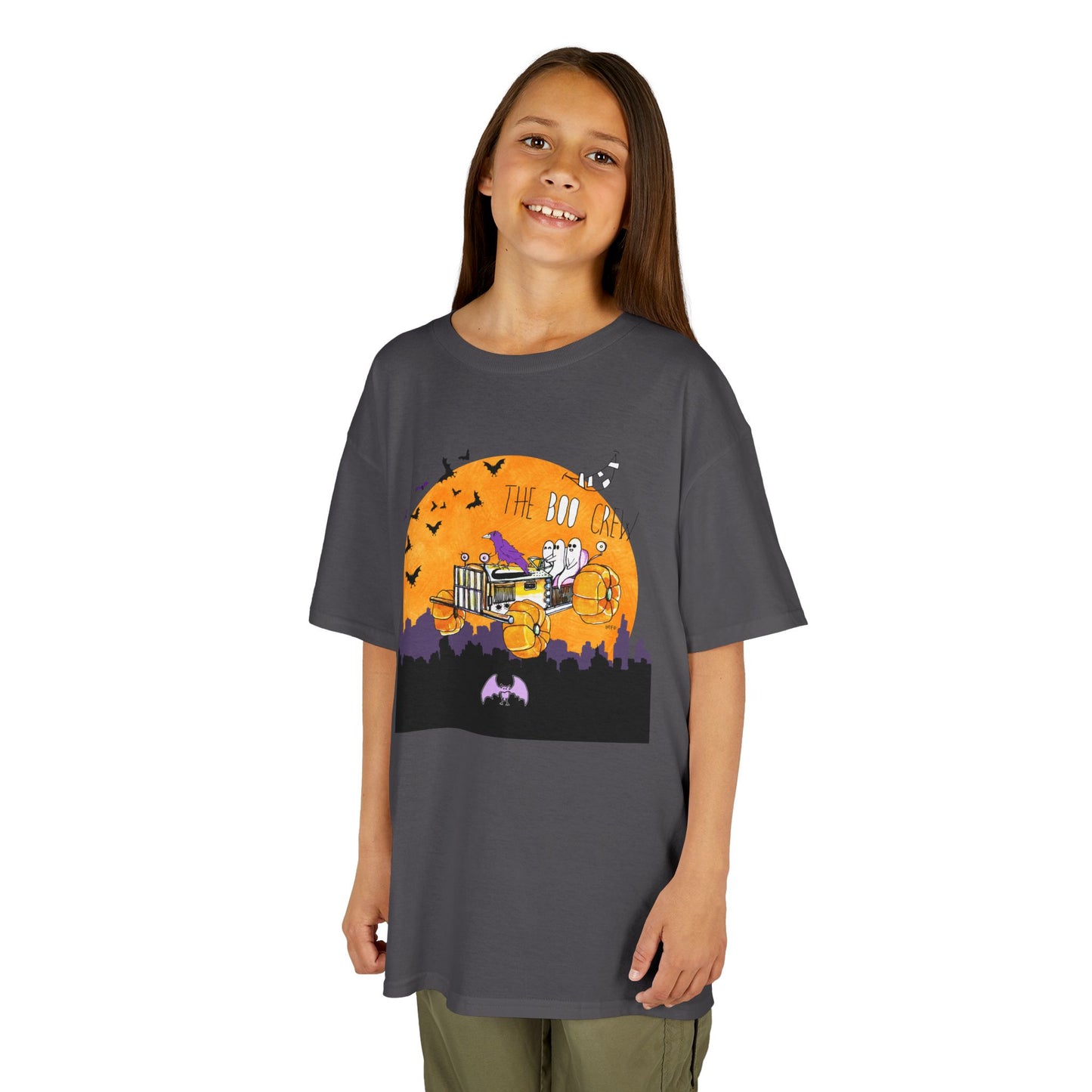 Halloween THE BOO CREW - Kids Heavy Cotton™ Tee by artist Marie Frederique