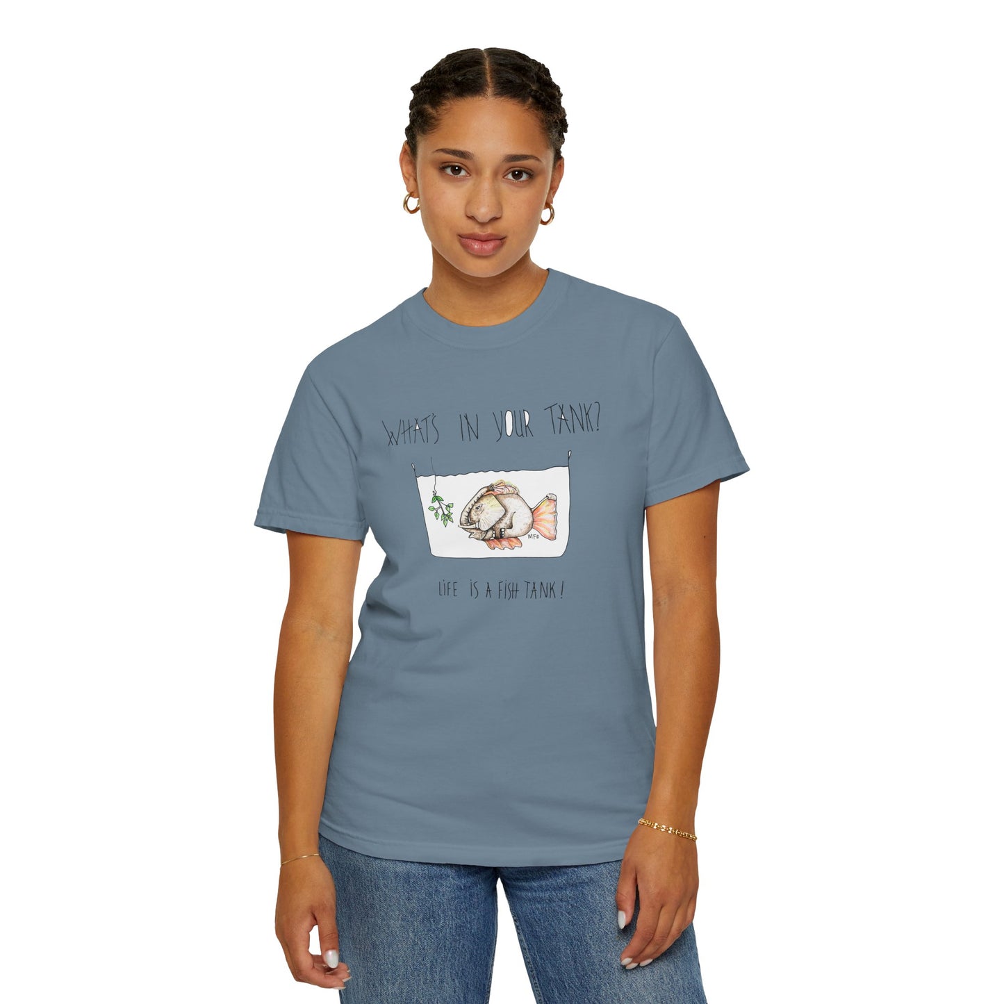Fish Tank Collection, Elephant Fish Aquarium T-Shirt by artist Marie Frederique