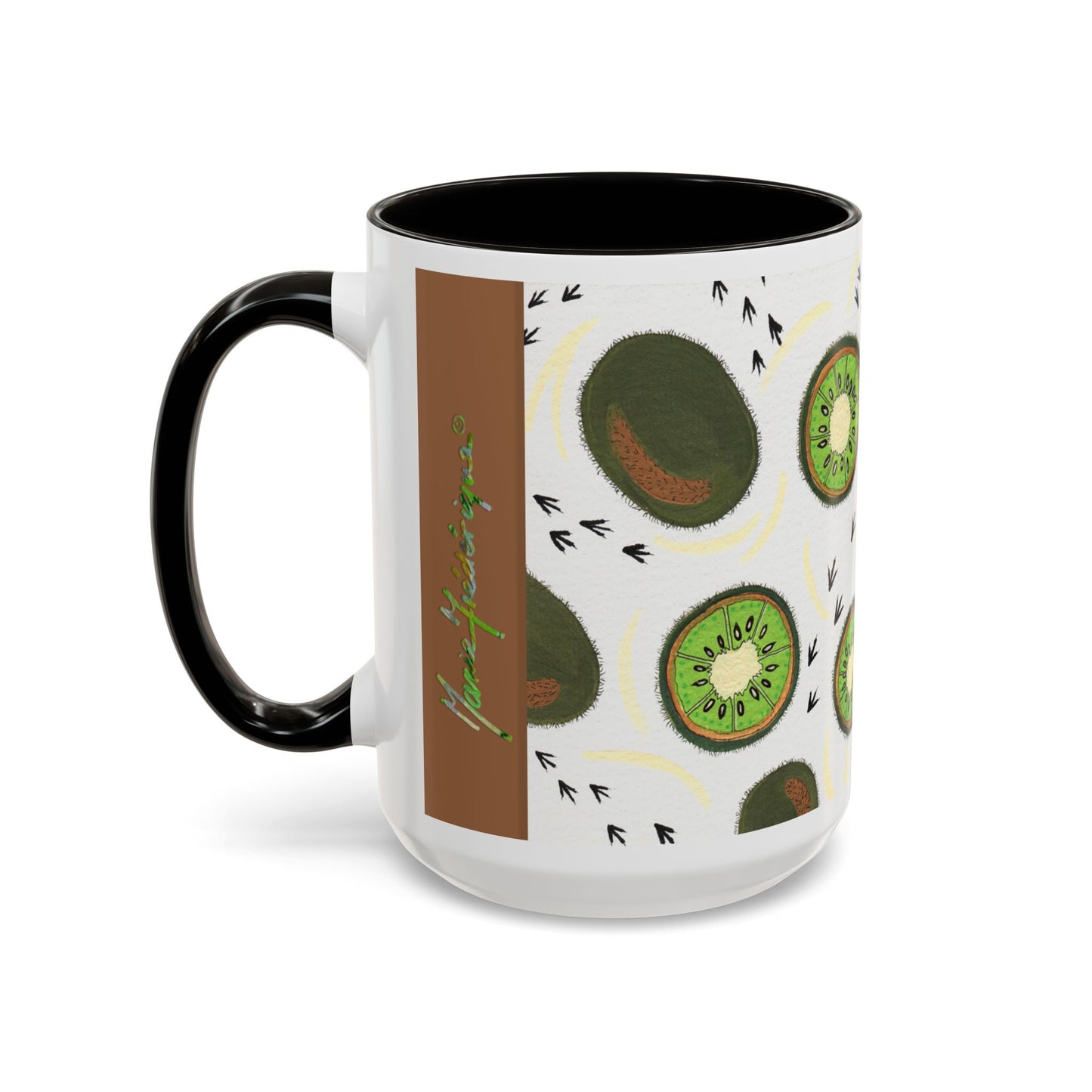 Kiwis and Kiwis Colorful Mug by Artist Marie Frederique