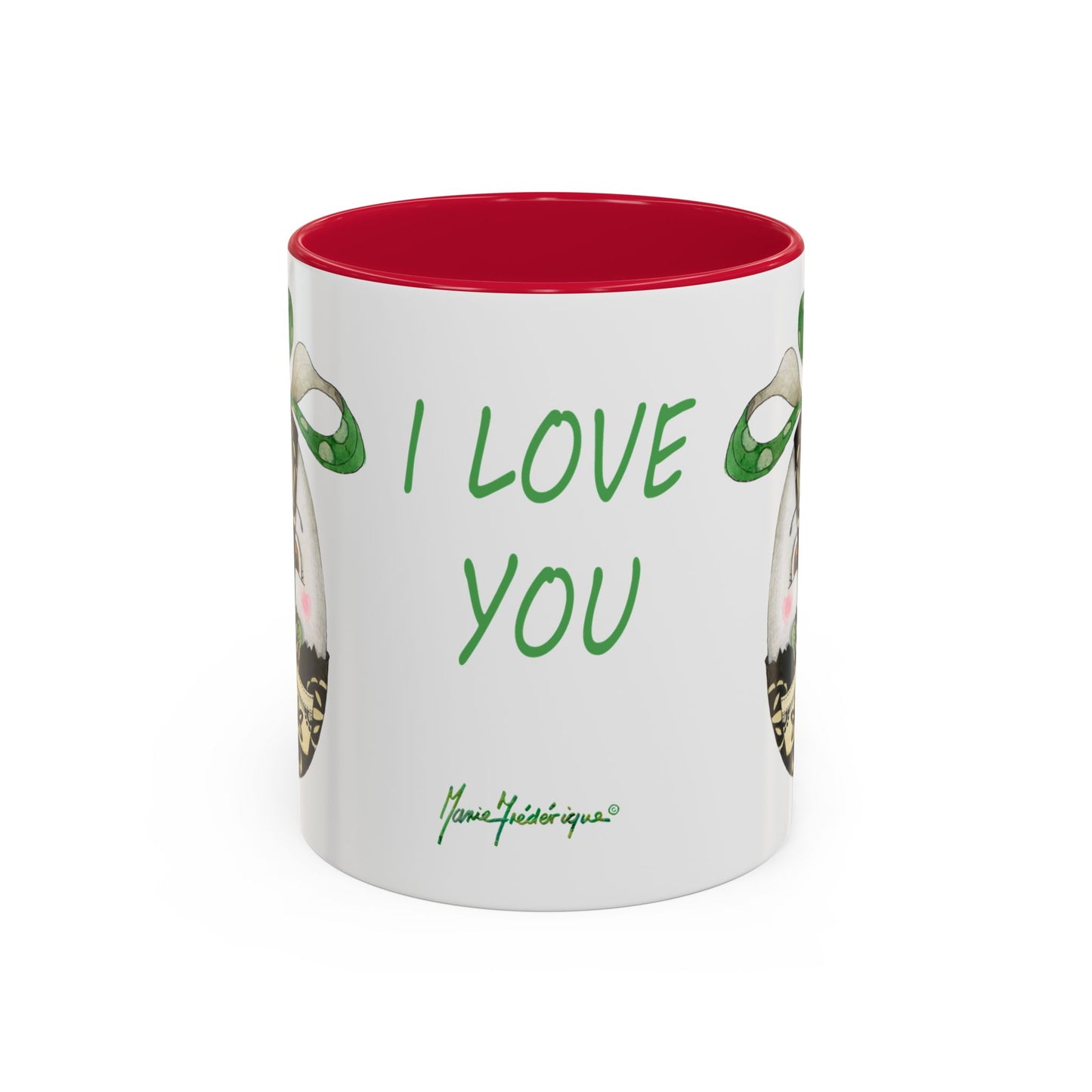 Whimsical Mugs with I Love You Egg Design - Valentine's Day/Easter Gift by artist Marie Frederique