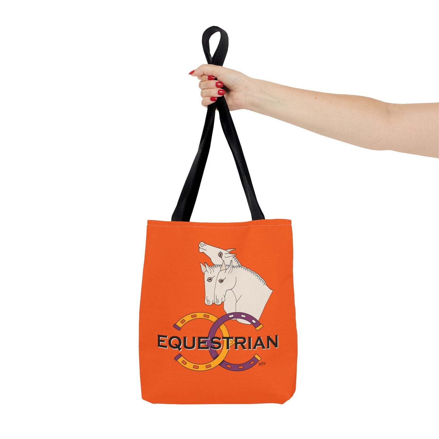EQUESTRIAN Orange Tote Bag by artist Marie Frederique