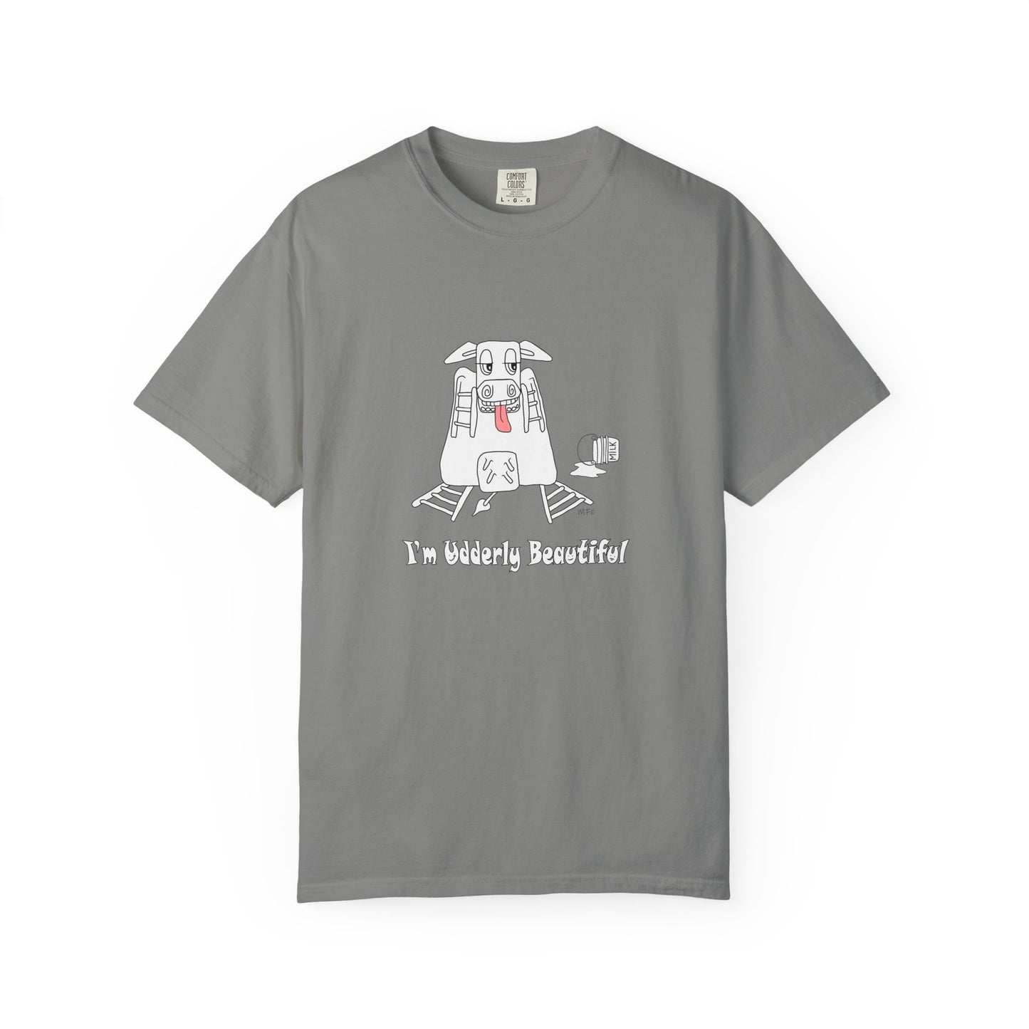 Cow Print T-Shirt - Big Girls Funny Tee by artist Marie Frederique