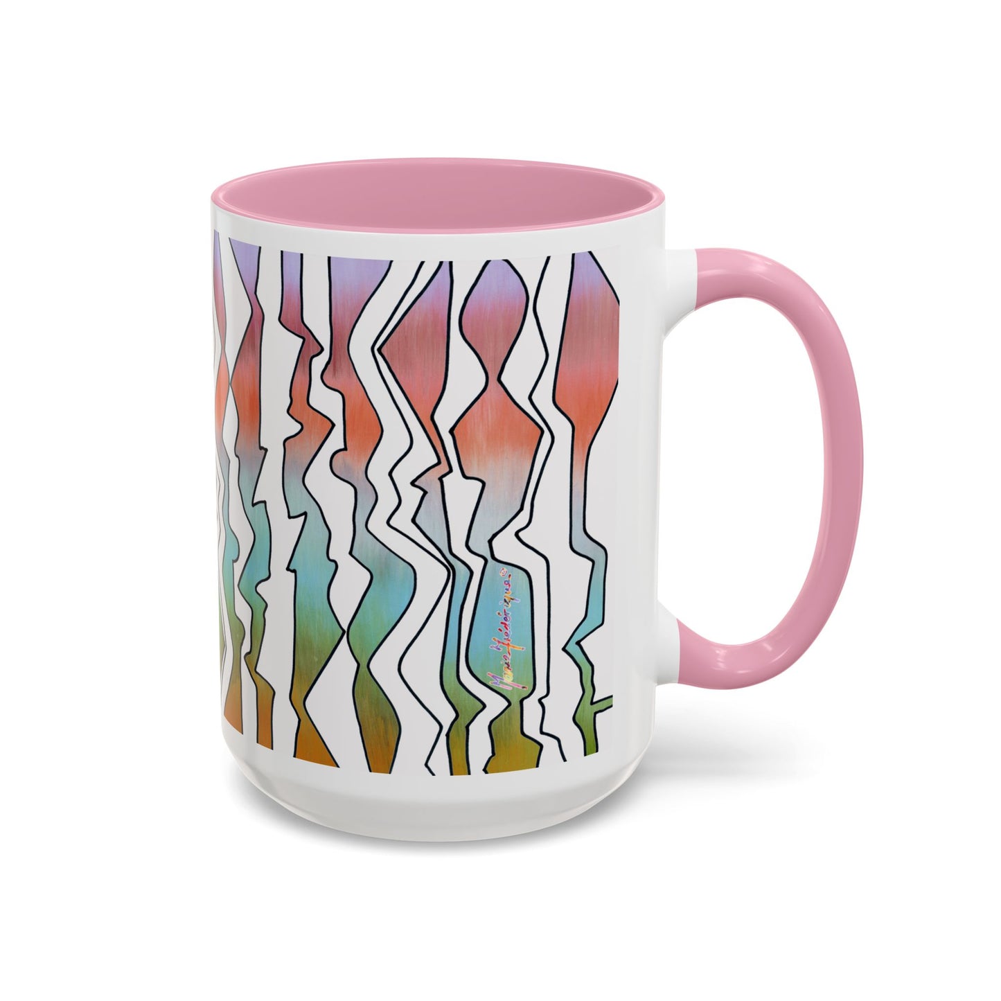 Abstract Art print in pastel colors, "Line Dancing" mug by Artist Marie Frederique