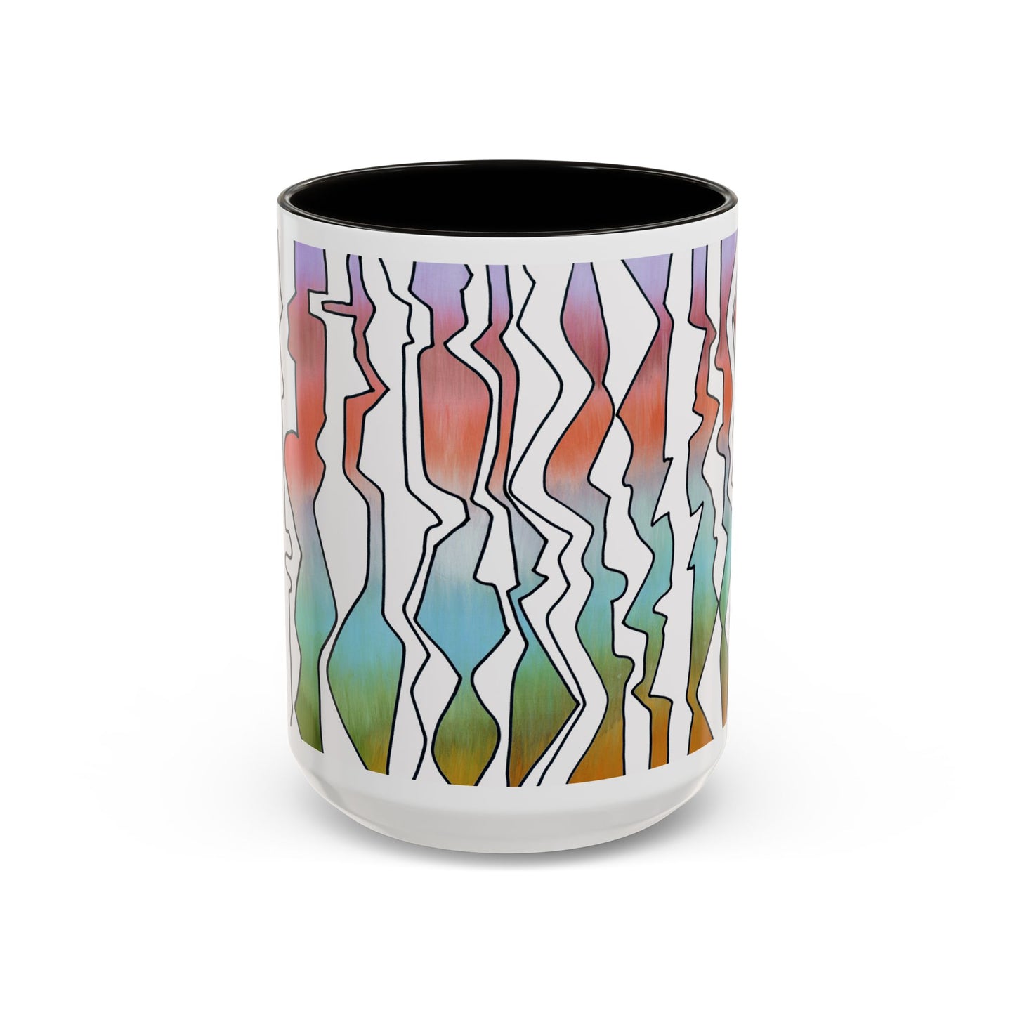 Abstract Art print in pastel colors, "Line Dancing" mug by Artist Marie Frederique