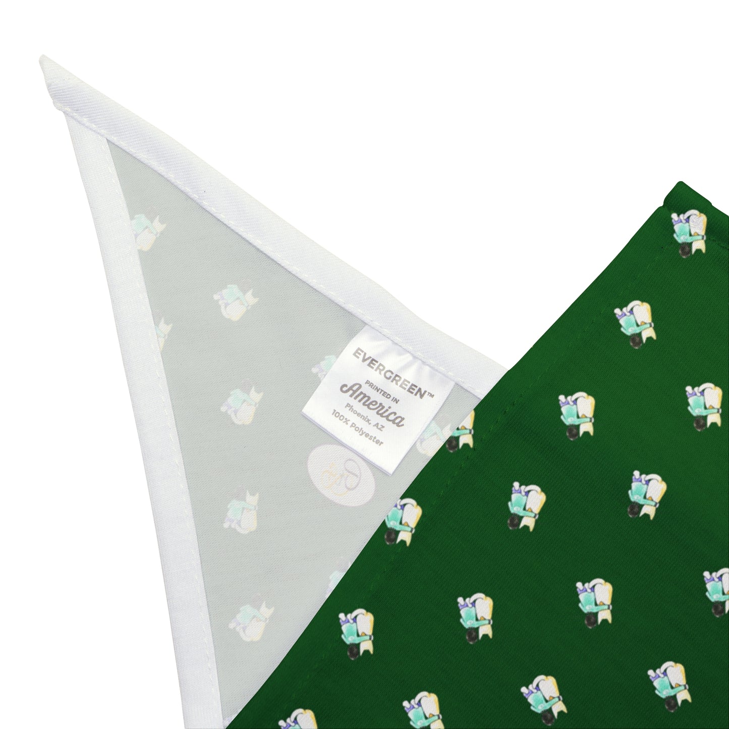 CTS Pet Bandana in green available in 2 sizes By Artist Marie Frederique