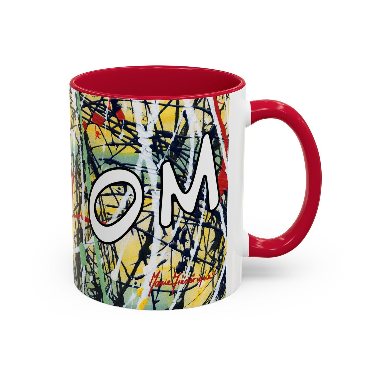OM/AUM Zen, Abstract expressionist Colorful Mug by Artist Marie Frederique