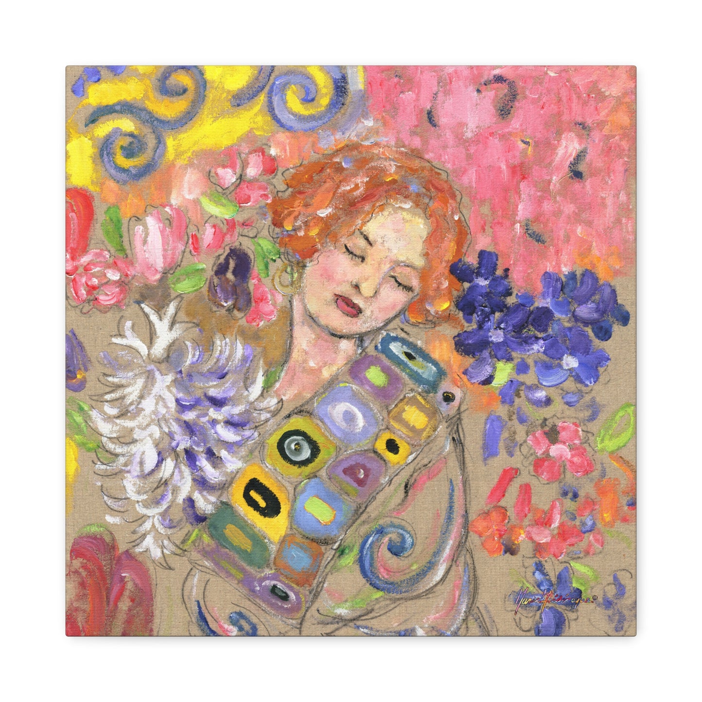 Rose 1 - Flower Girl Stretched Canvas Print by artist Marie Frederique