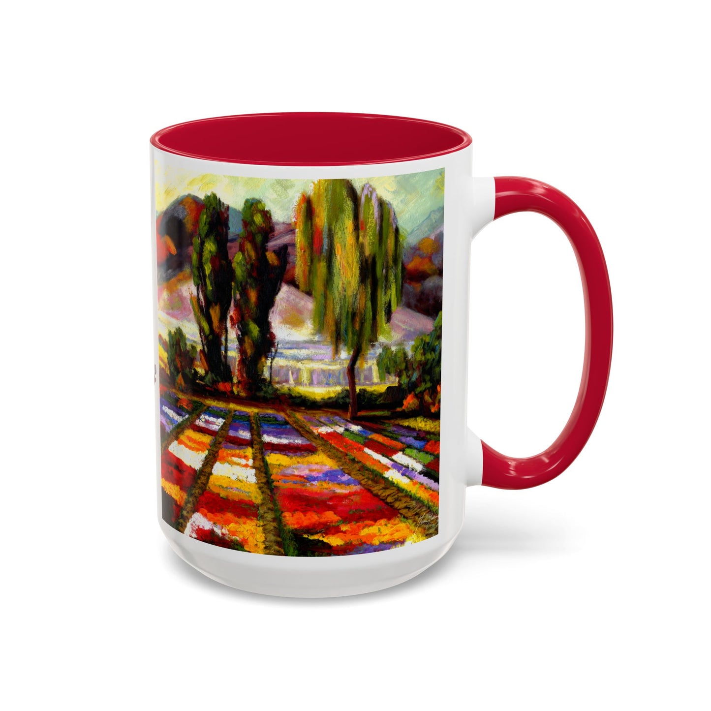Flower Field "Let me be weird in peace" quote - Colorful Mug by Artist Marie Frederique