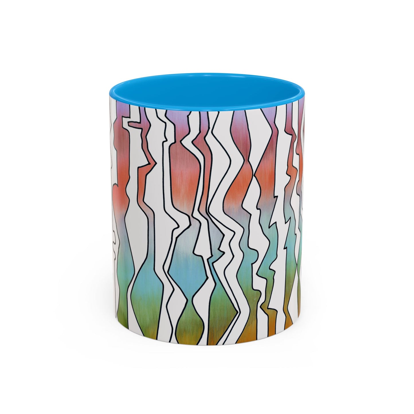 Abstract Art print in pastel colors, "Line Dancing" mug by Artist Marie Frederique