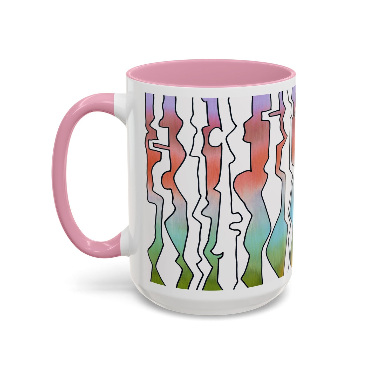Abstract Art print in pastel colors, "Line Dancing" mug by Artist Marie Frederique