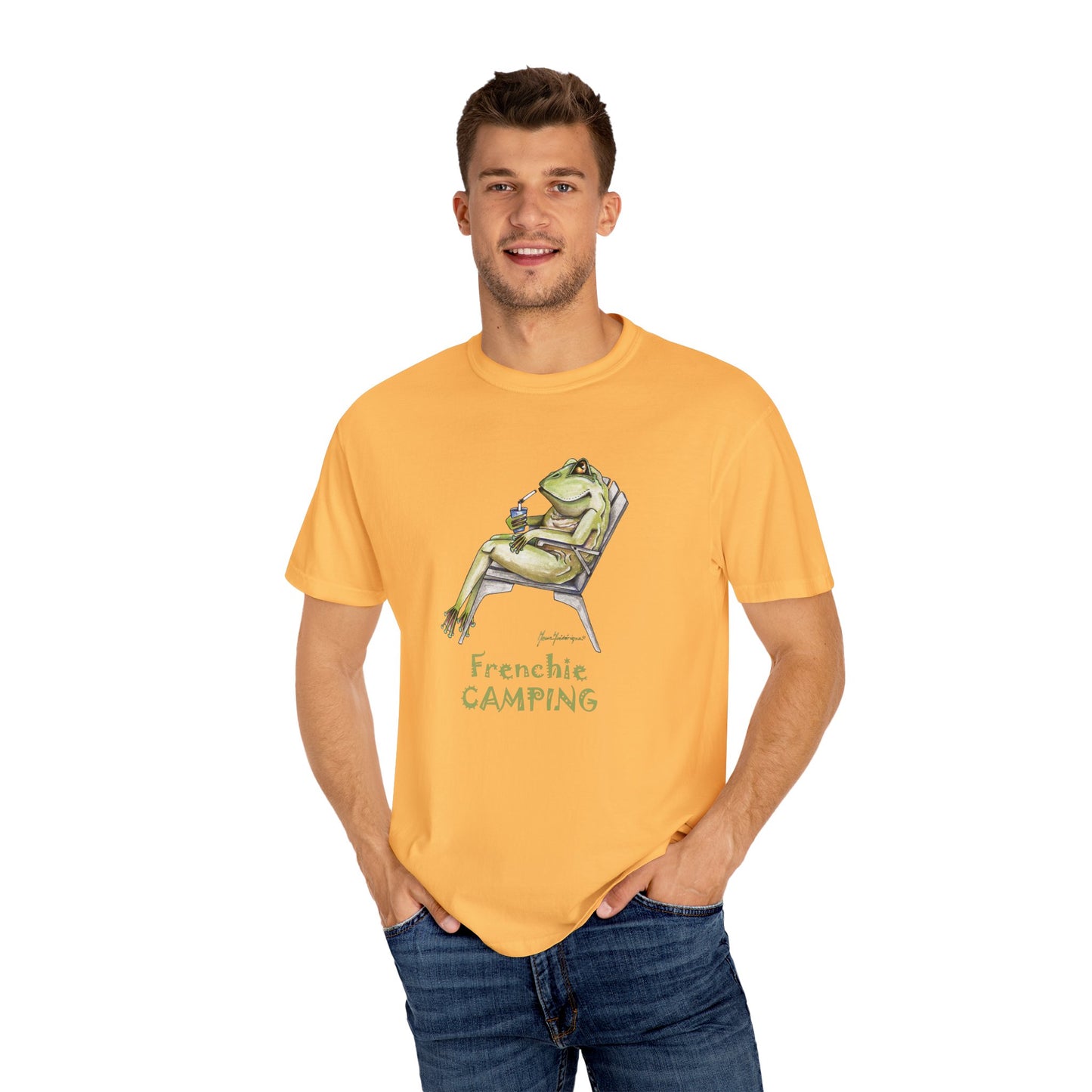 Frog Camping T-Shirt by artist Marie Frederique