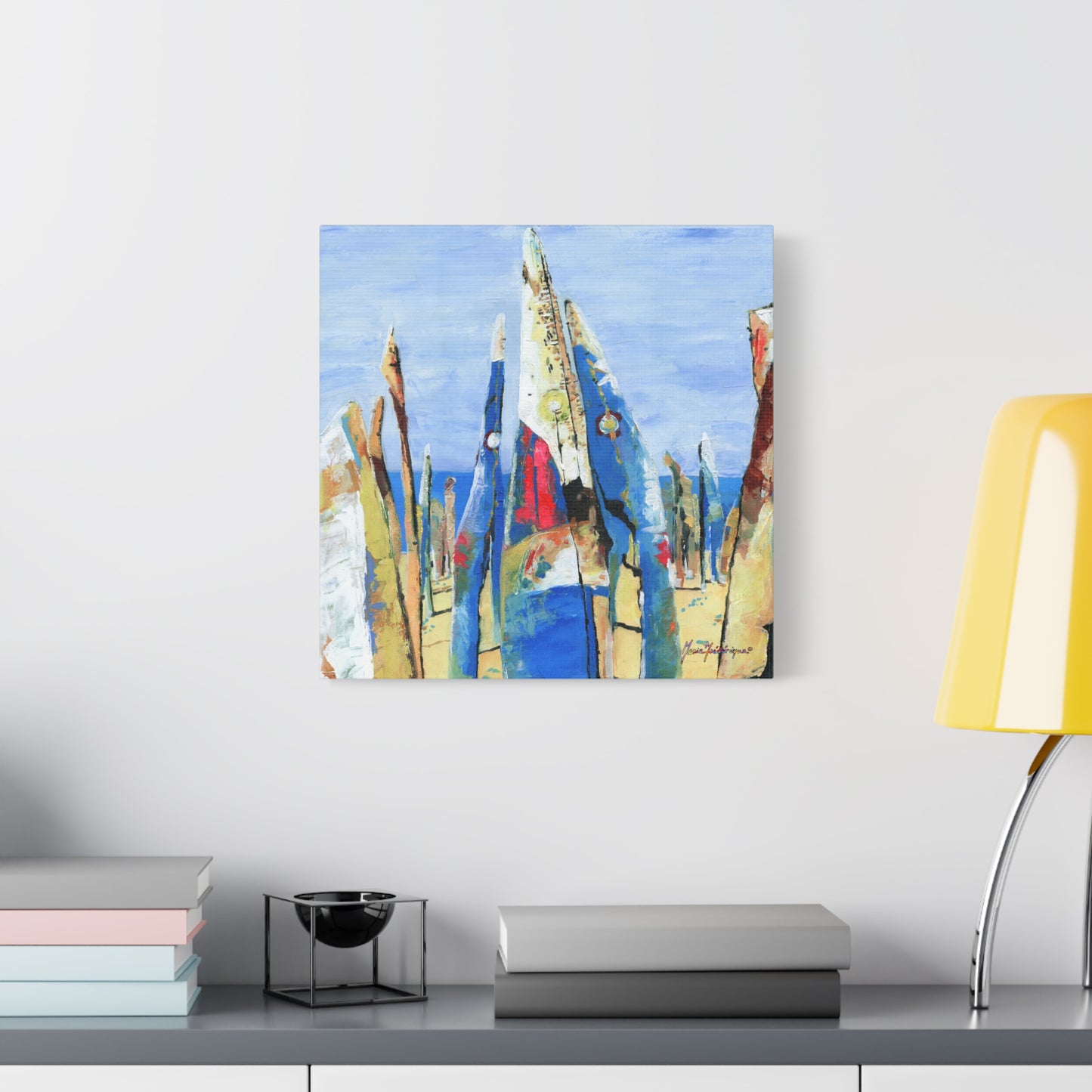 Beach Party 2, Abstract Canvas Wall Art by artist Marie Frederique