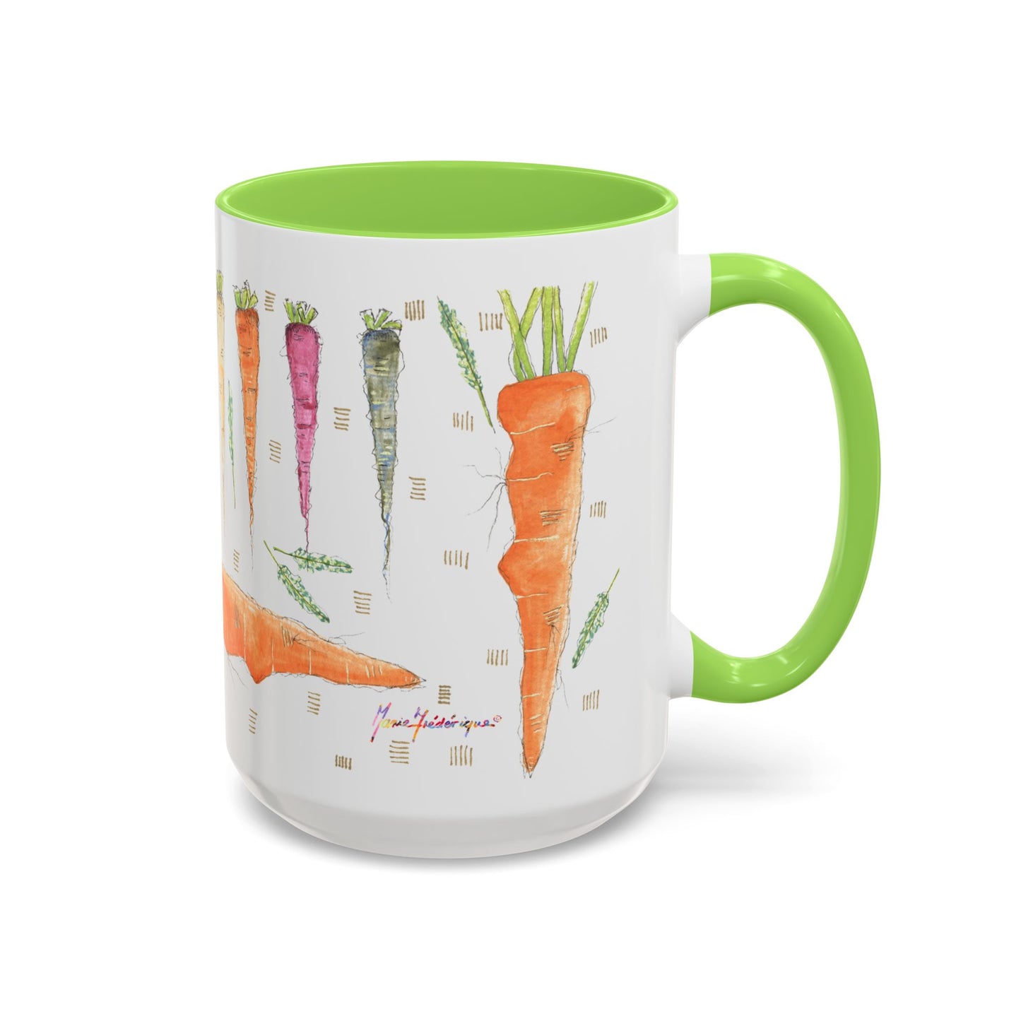 Rainbow Carrot - Colorful Mug by Artist Marie Frederique