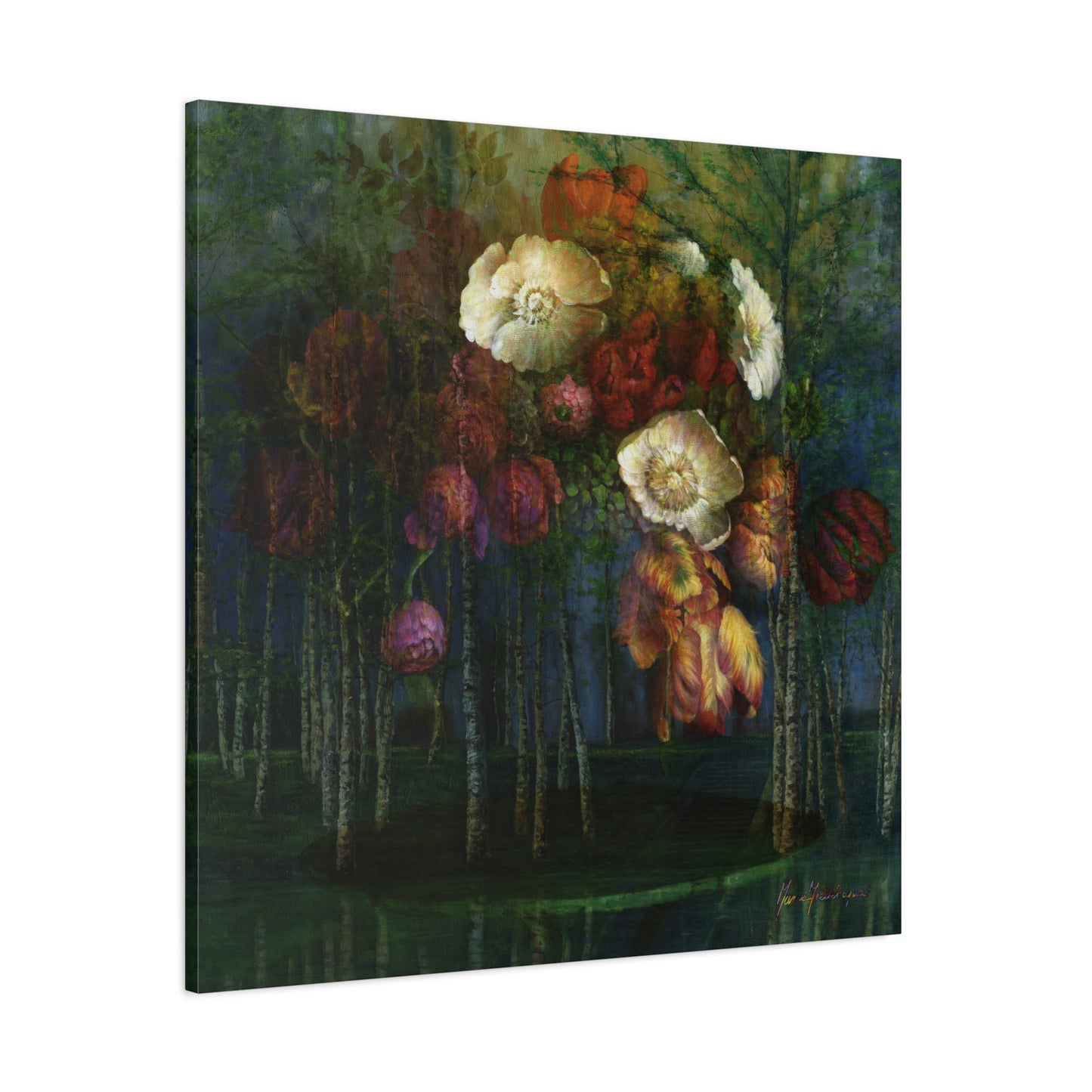 Floral, Suspended Garden Canvas Art Print by artist Marie Frederique