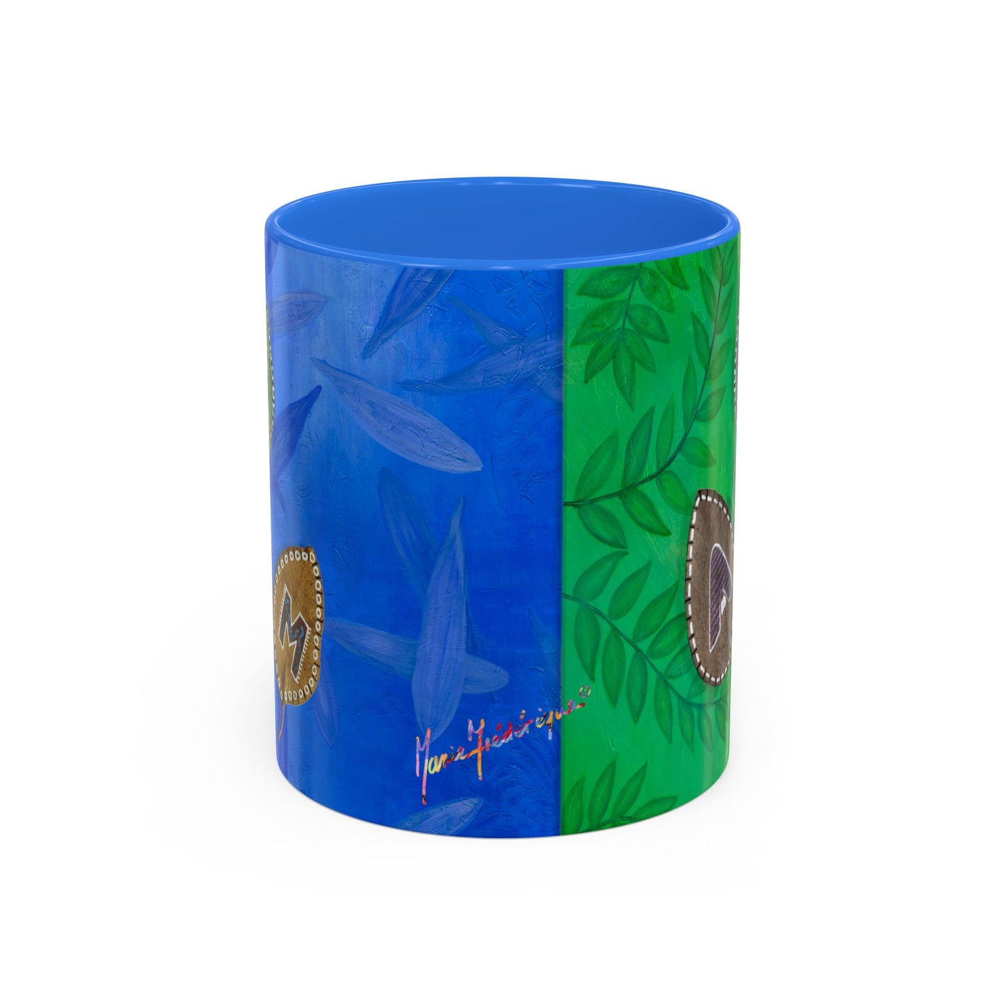 I AM - with painted Alphabet Leaves Mug by Artist Marie Frederique