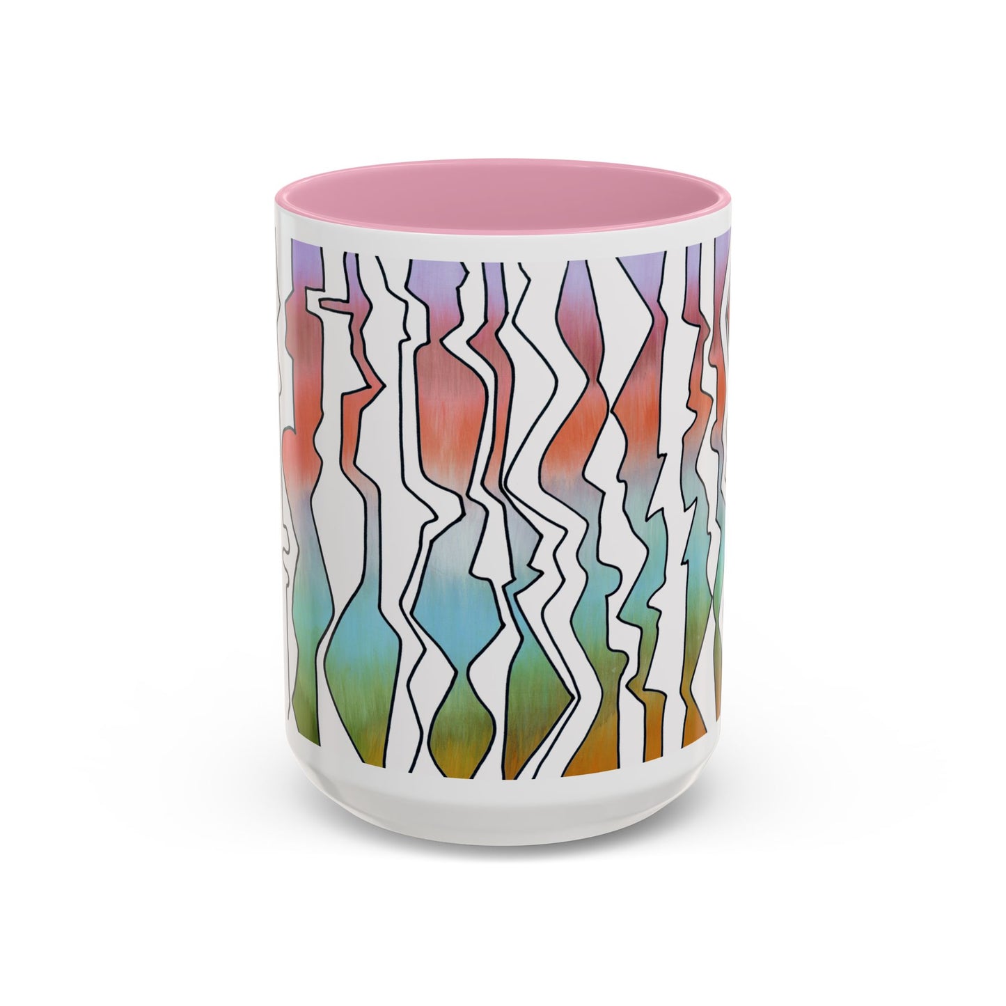 Abstract Art print in pastel colors, "Line Dancing" mug by Artist Marie Frederique
