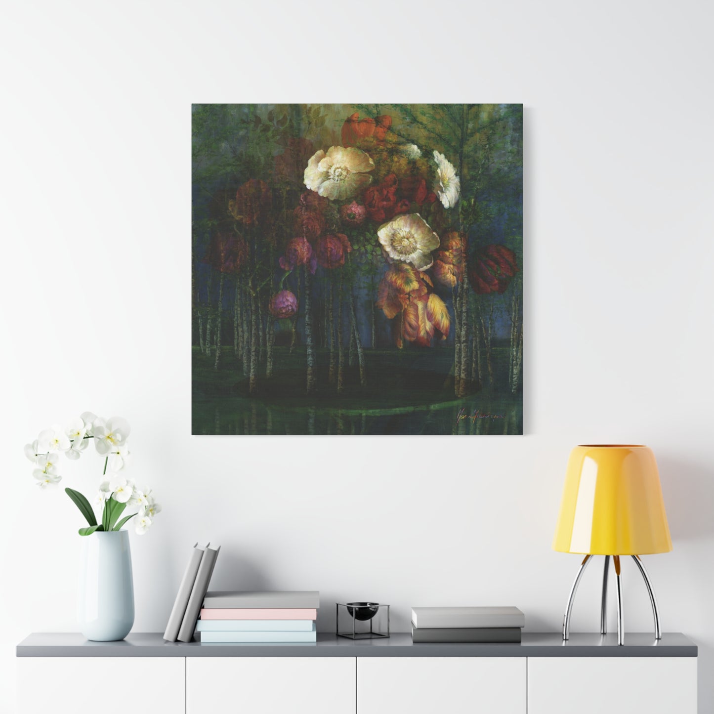 Floral, Suspended Garden Canvas Art Print by artist Marie Frederique