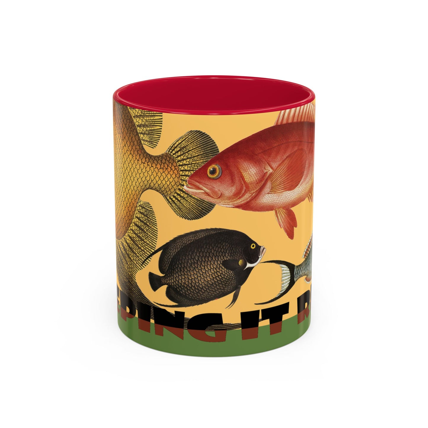 Keeping it Reel, Fish-Themed Mug by artist Marie Frederique