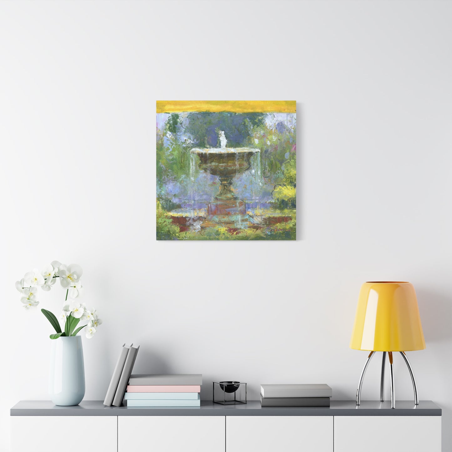 Fountain in the Garden II, Canvas Wall Art by artist Marie Frederique